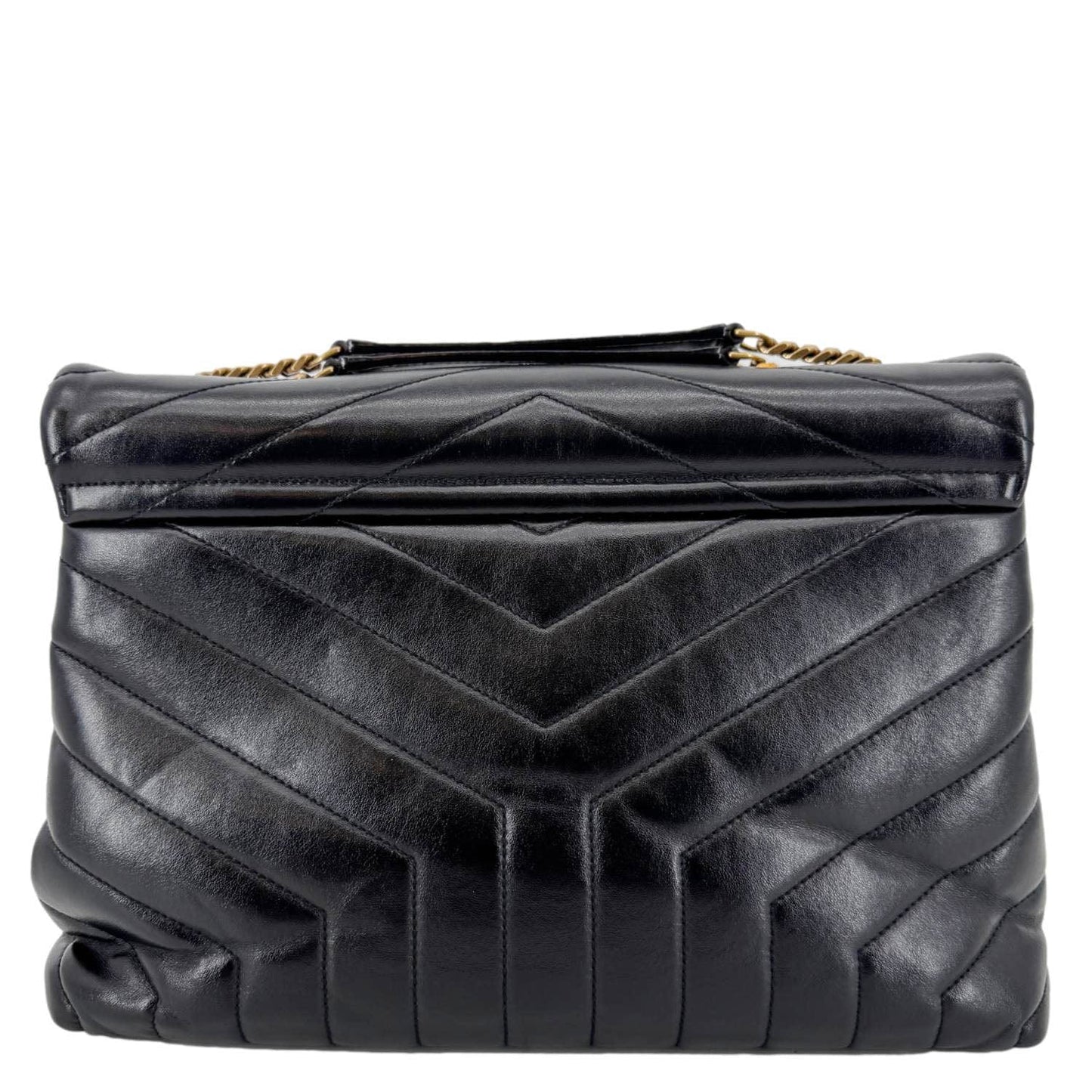 YVES SAINT LAURENT Loulou Large Matelasse Leather Chain  Shoulder Bag Black