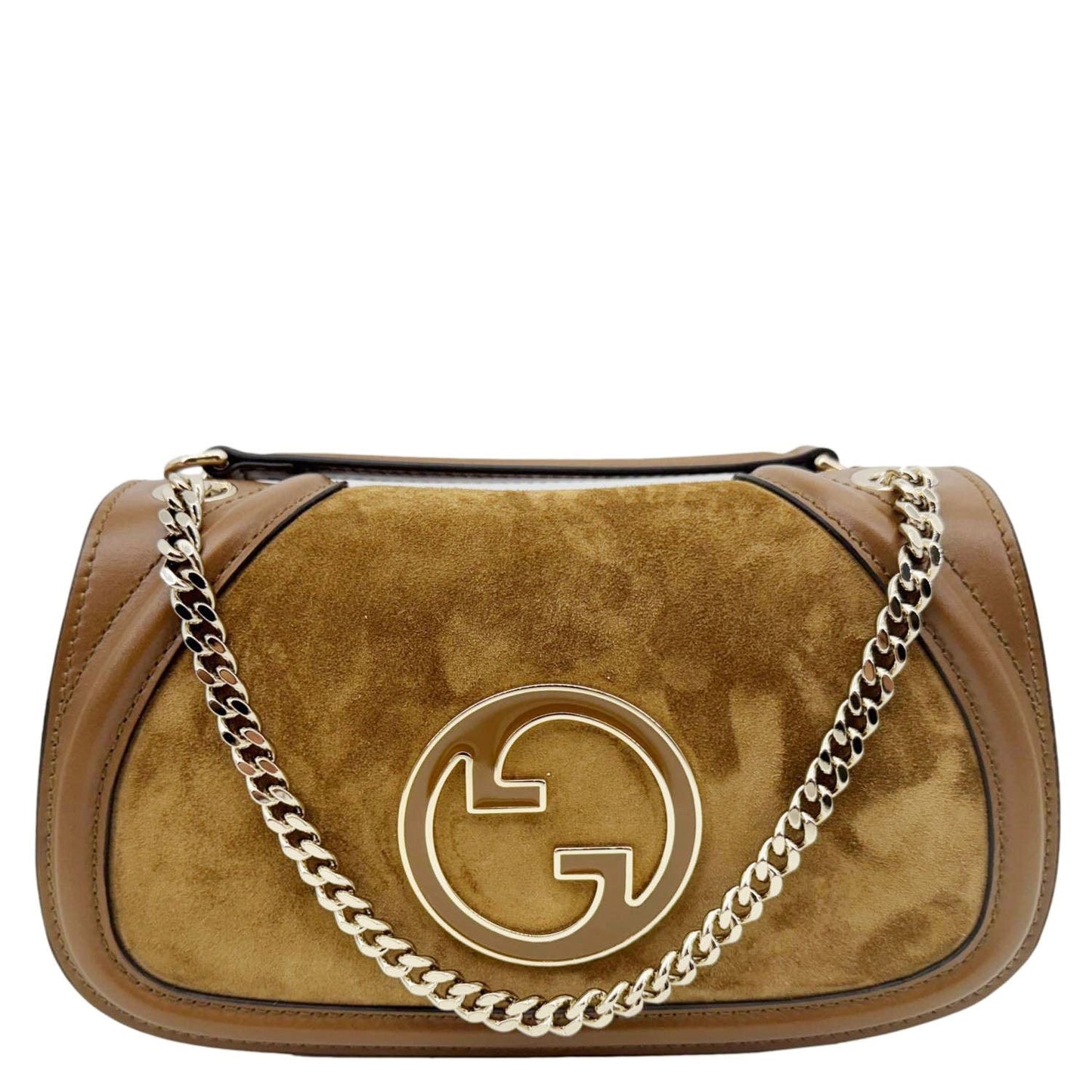 GUCCI Blondie Medium Suede Shoulder Bag Brown 815715