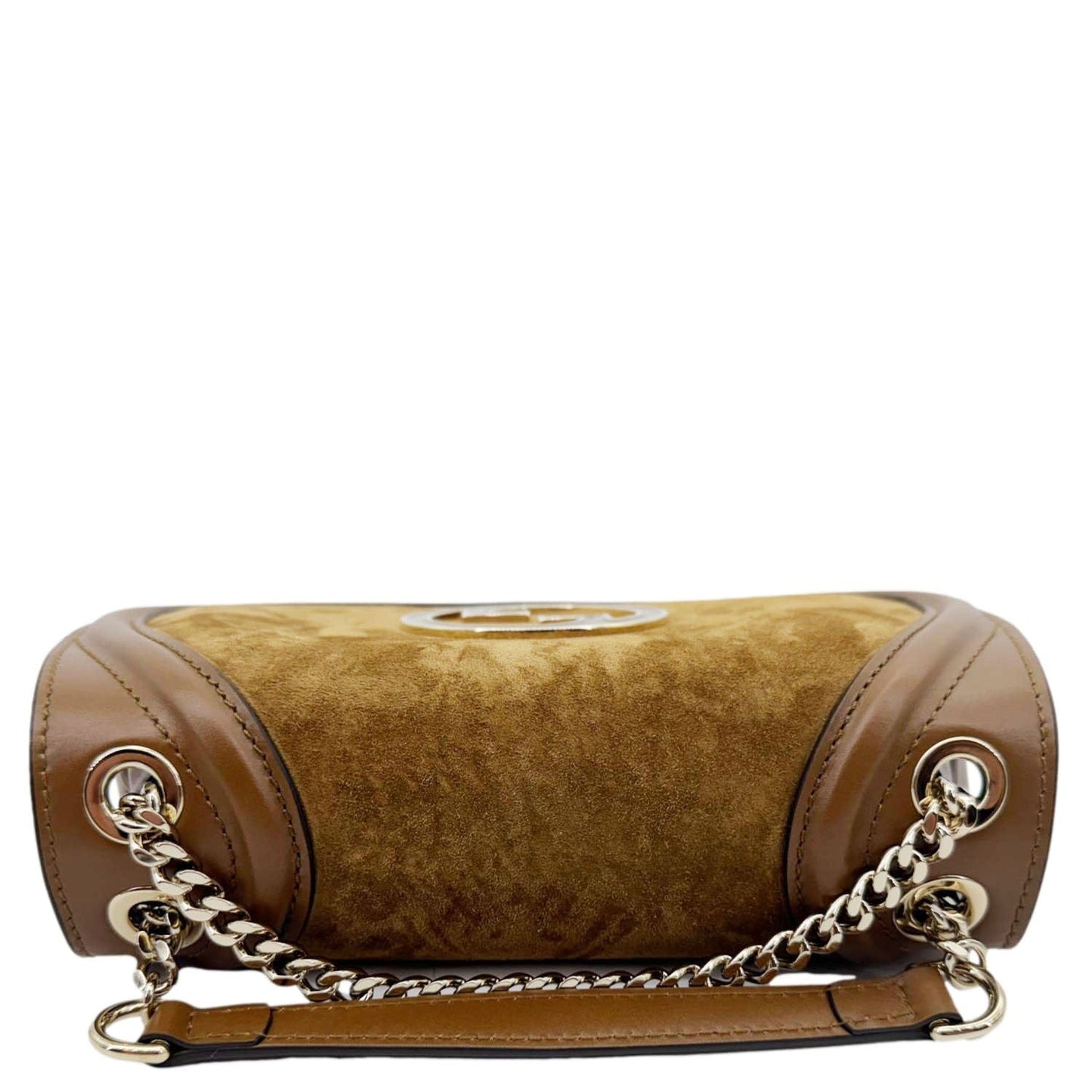 GUCCI Blondie Medium Suede Shoulder Bag Brown 815715