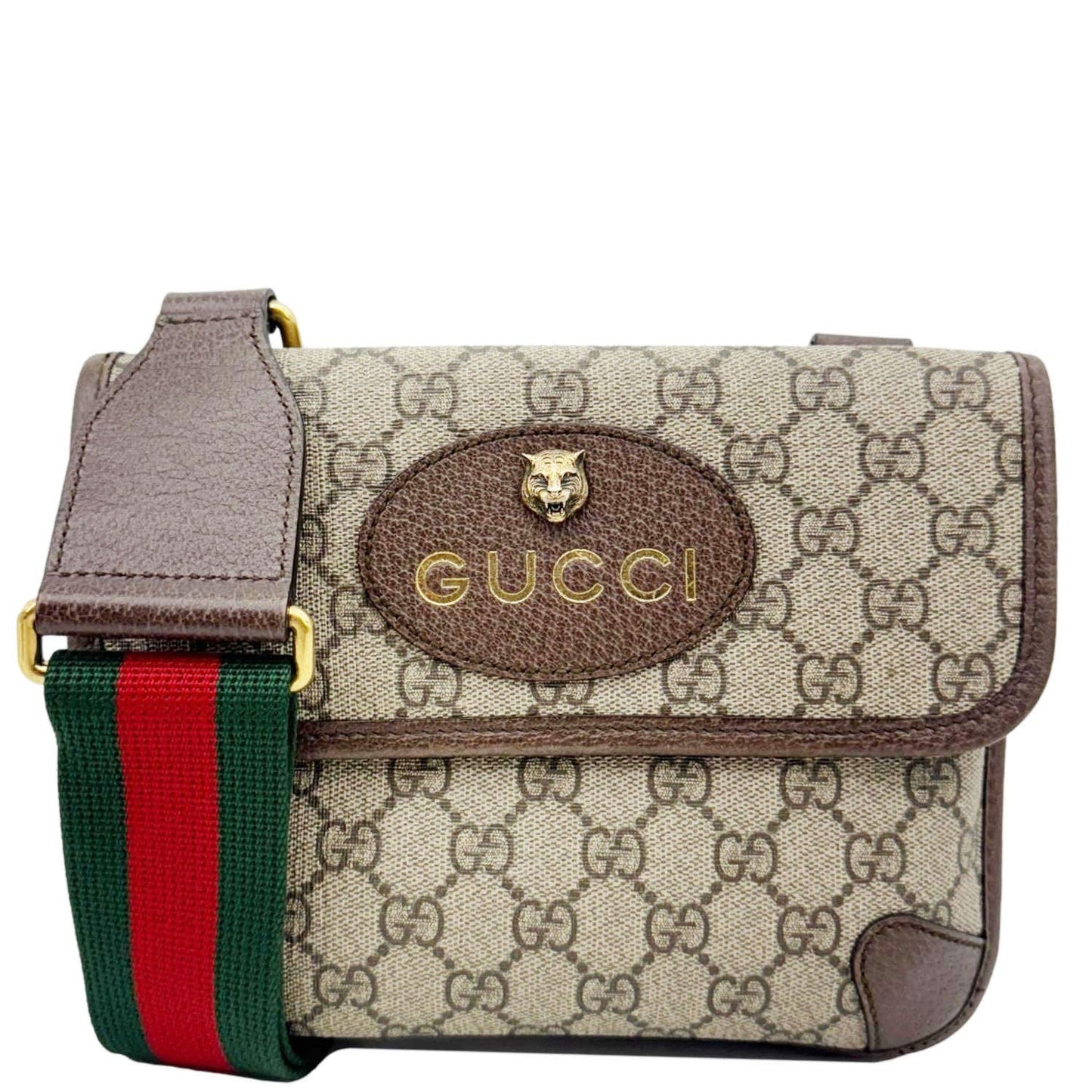GUCCI Neo Vintage Small GG Supreme Canvas Messenger Crossbody Bag Beige 501050