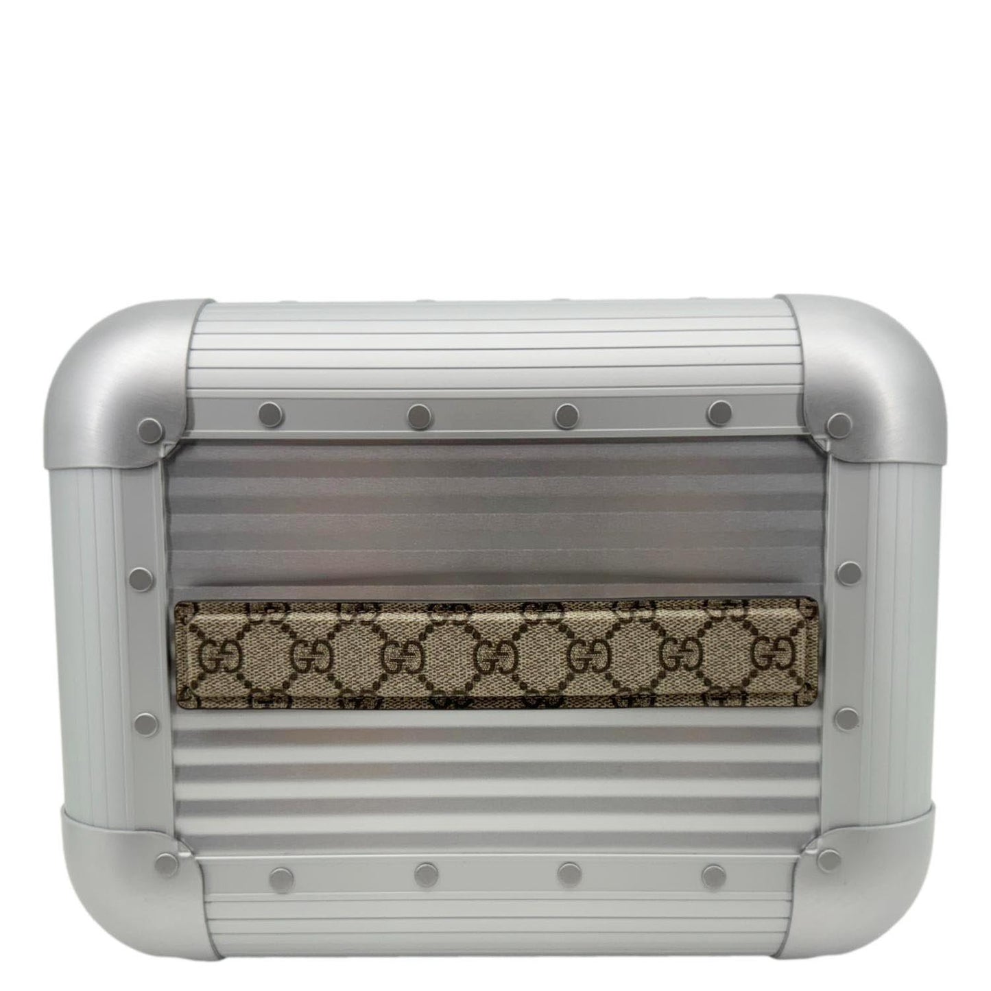 GUCCI Porter GG Supreme Monogram Vanity Case Silver 740505