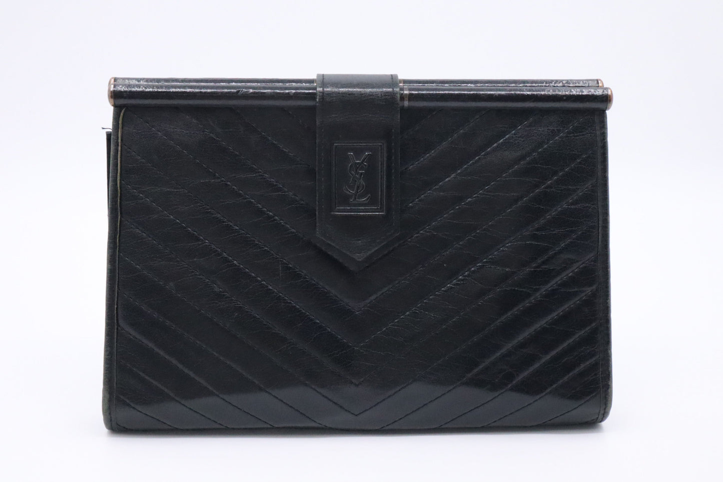 YSL Saint Laurent Clutch in Black Leather