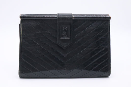 YSL Saint Laurent Clutch in Black Leather