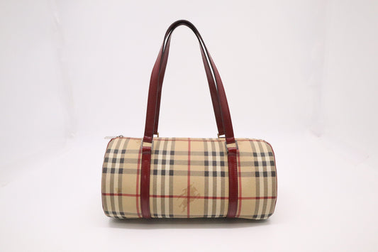 Burberry Barrel Bag in Nova Check Canvas