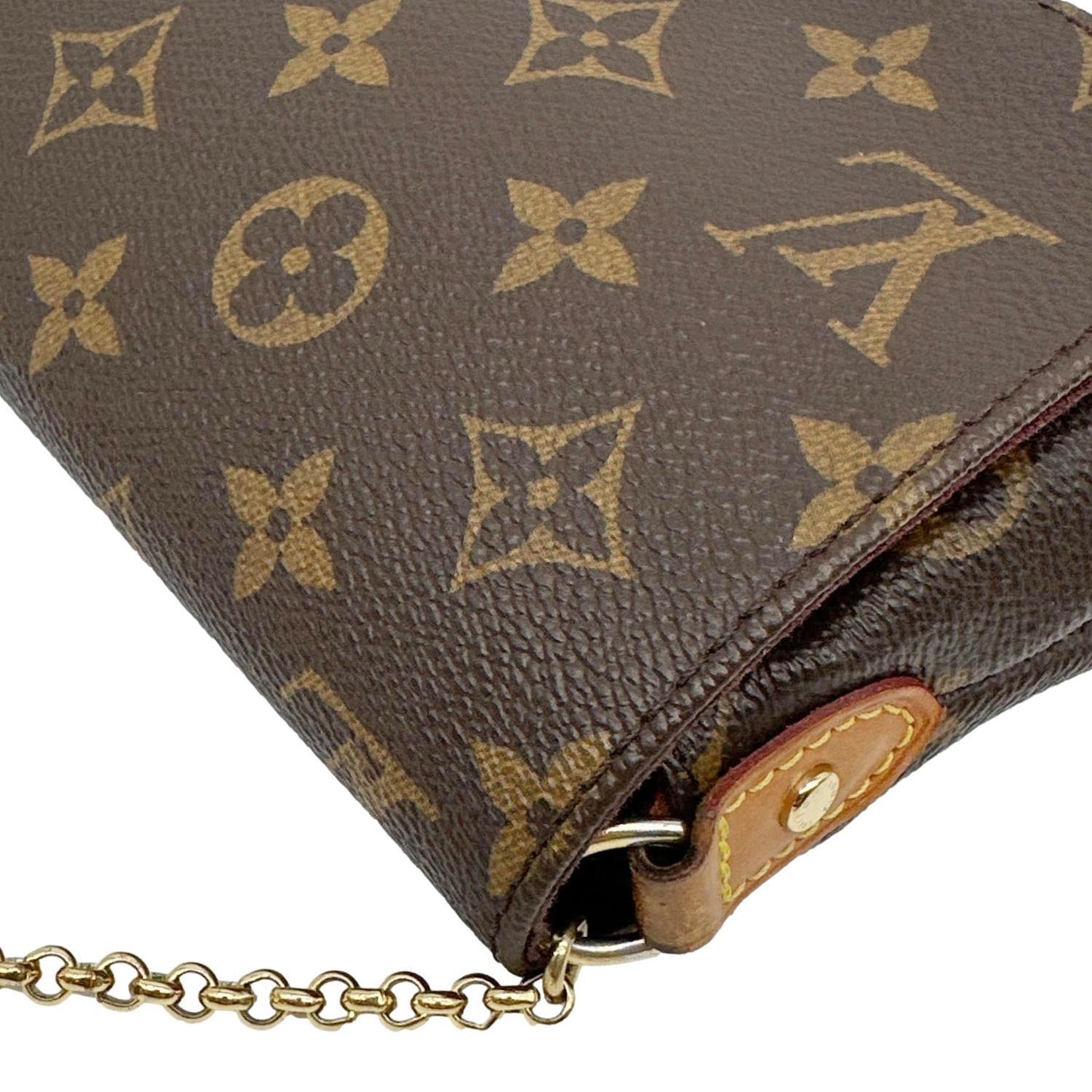 LOUIS VUITTON Favorite PM Monogram Canvas Shoulder Bag Brown