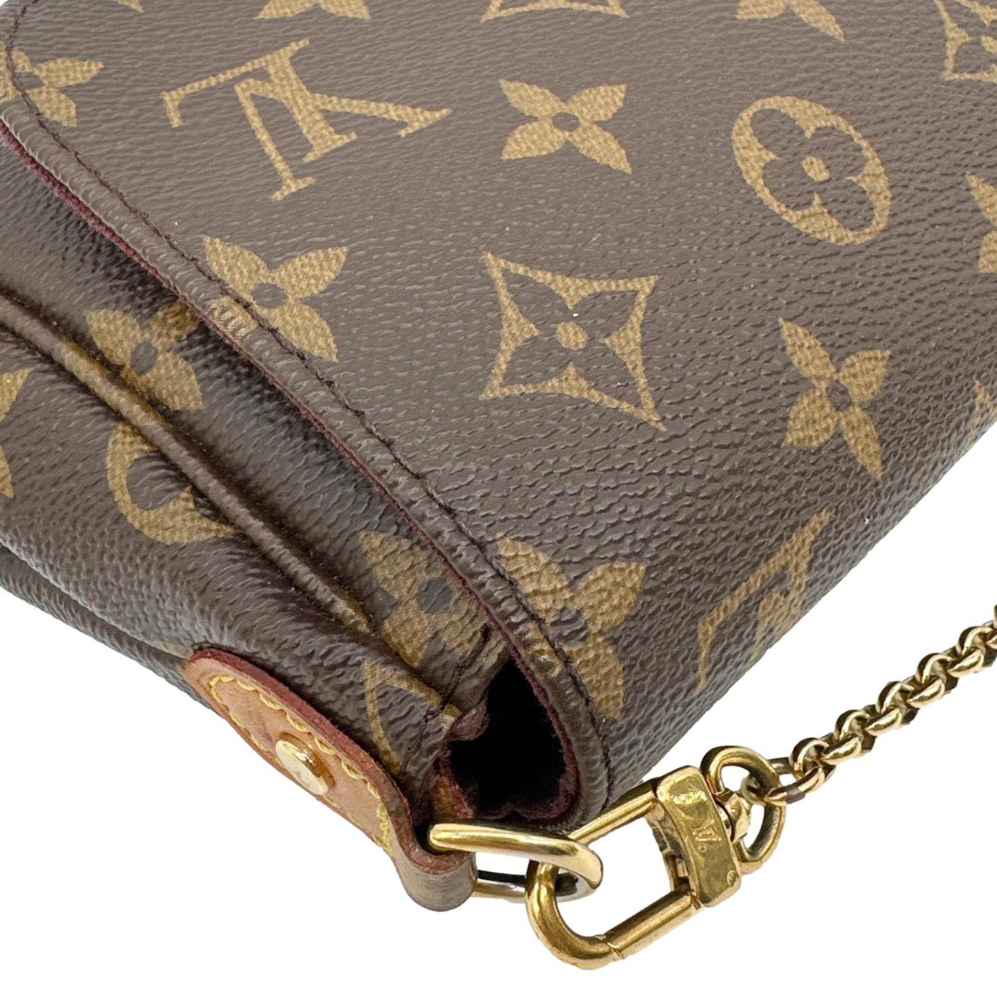 LOUIS VUITTON Favorite PM Monogram Canvas Shoulder Bag Brown