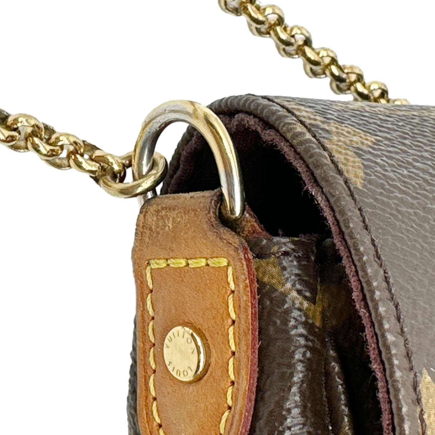 LOUIS VUITTON Favorite PM Monogram Canvas Shoulder Bag Brown