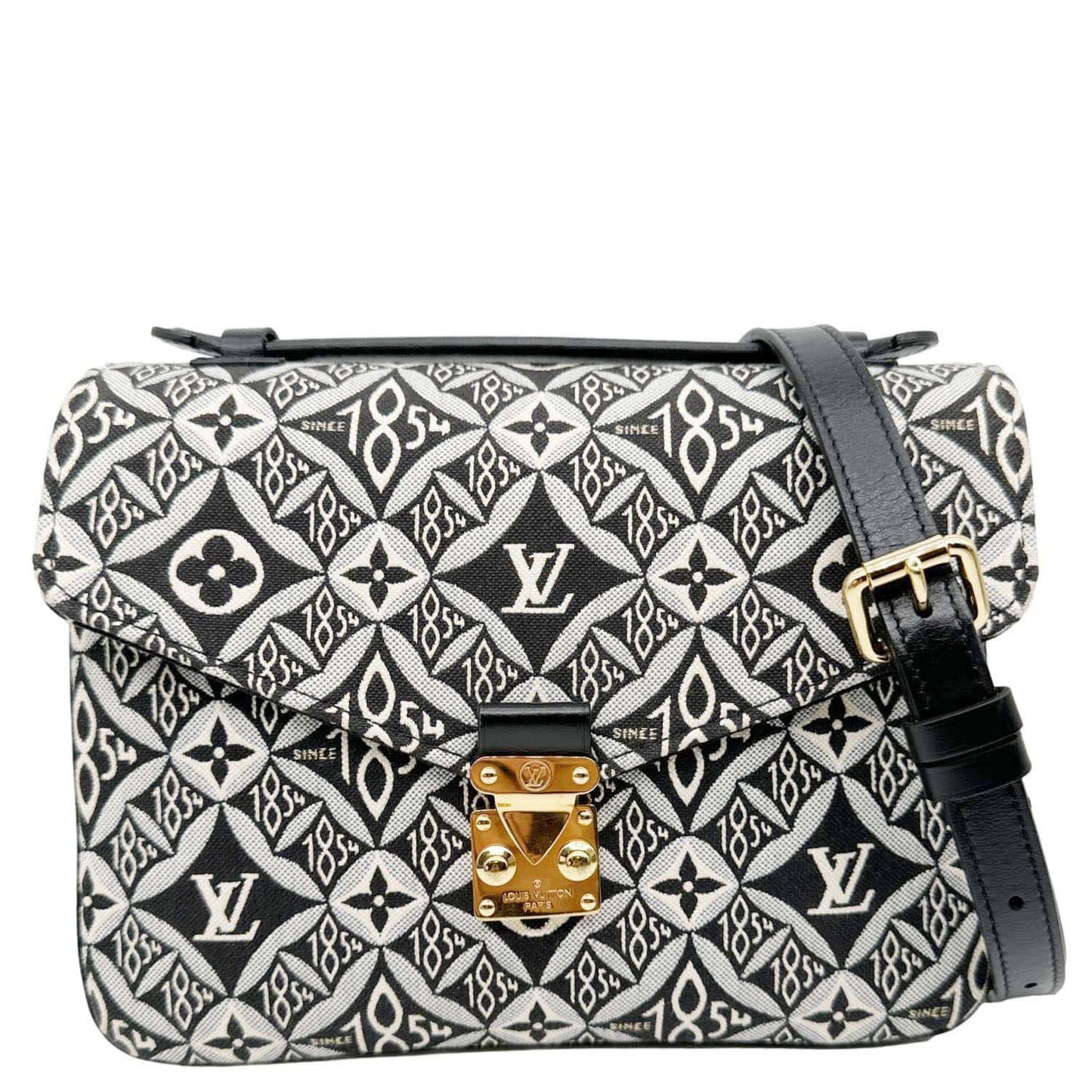 LOUIS VUITTON Metis Pochette Since 1854 Monogram Jacquard Top Handle Satchel Bag Black