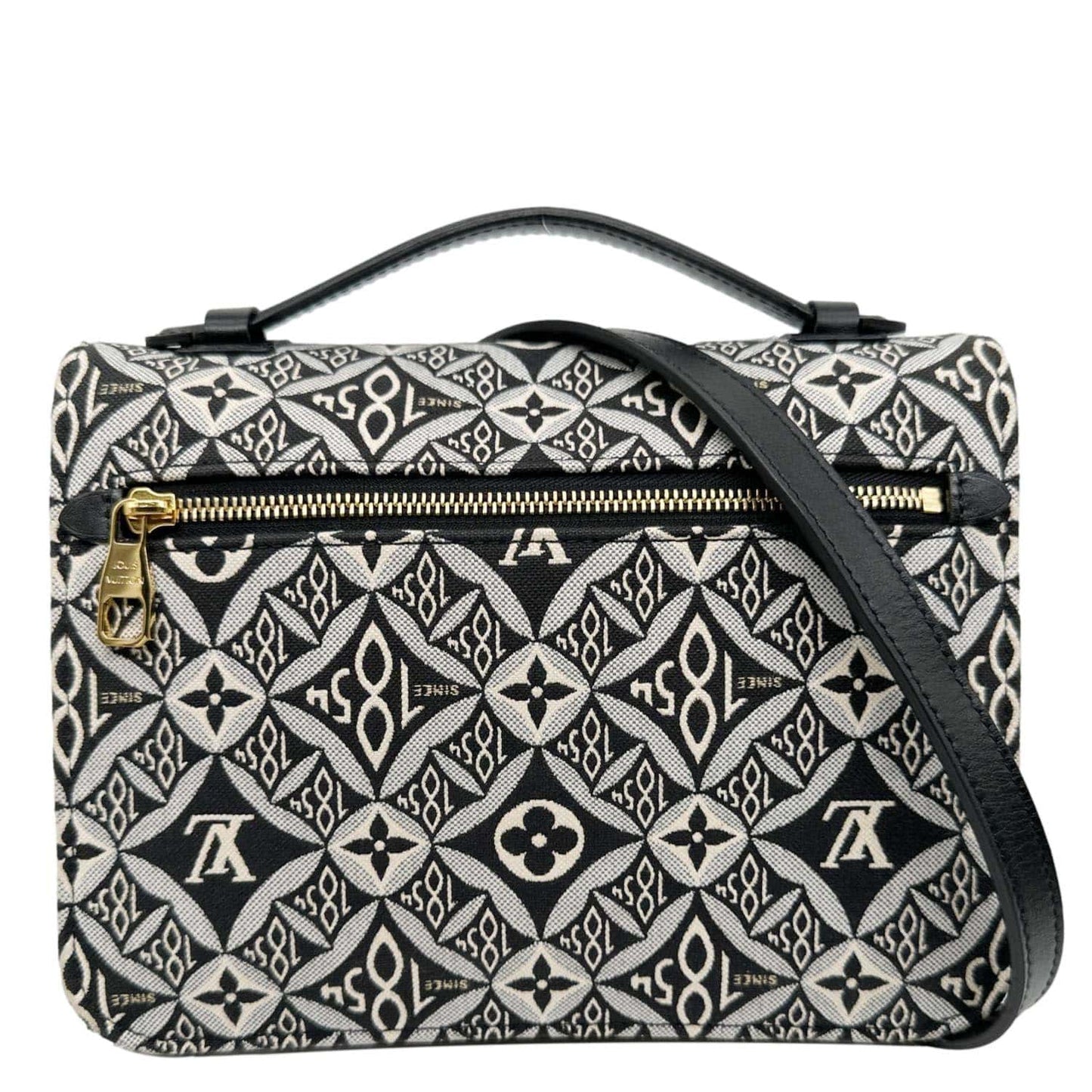 LOUIS VUITTON Metis Pochette Since 1854 Monogram Jacquard Top Handle Satchel Bag Black