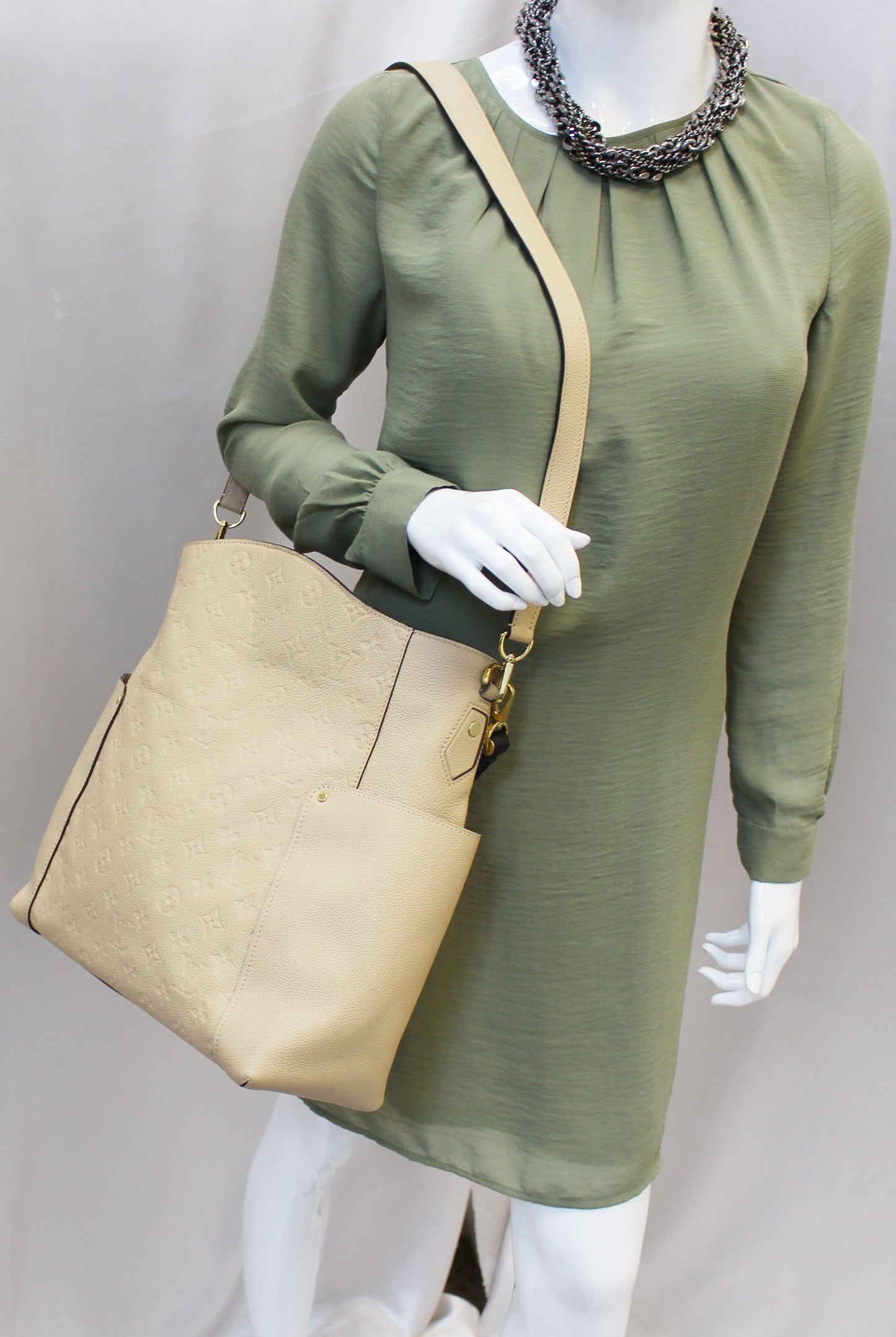 LOUIS VUITTON Dune Monogram Empreinte Leather Bagatelle Bag