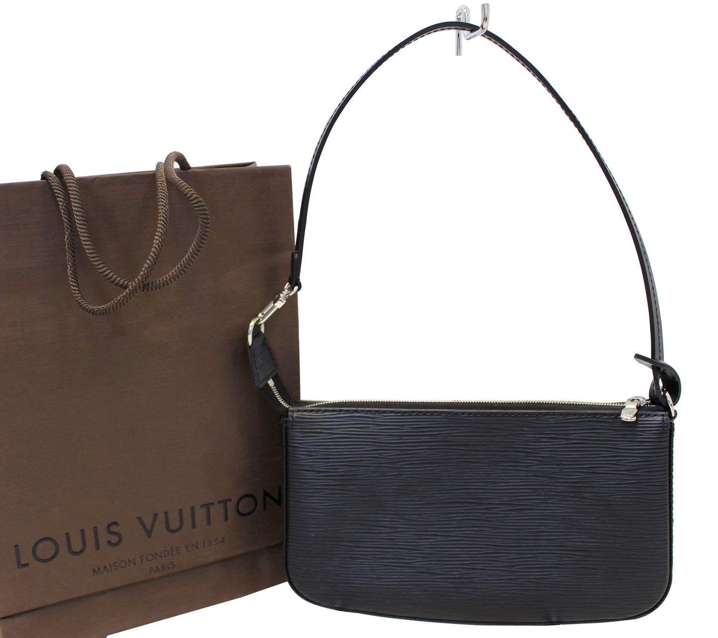 LOUIS VUITTON Epi Leather Pochette Accessories NM Noir Black