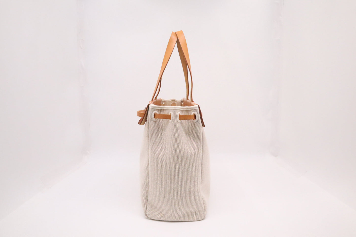 Hermes Herbag Cabas in White Canvas