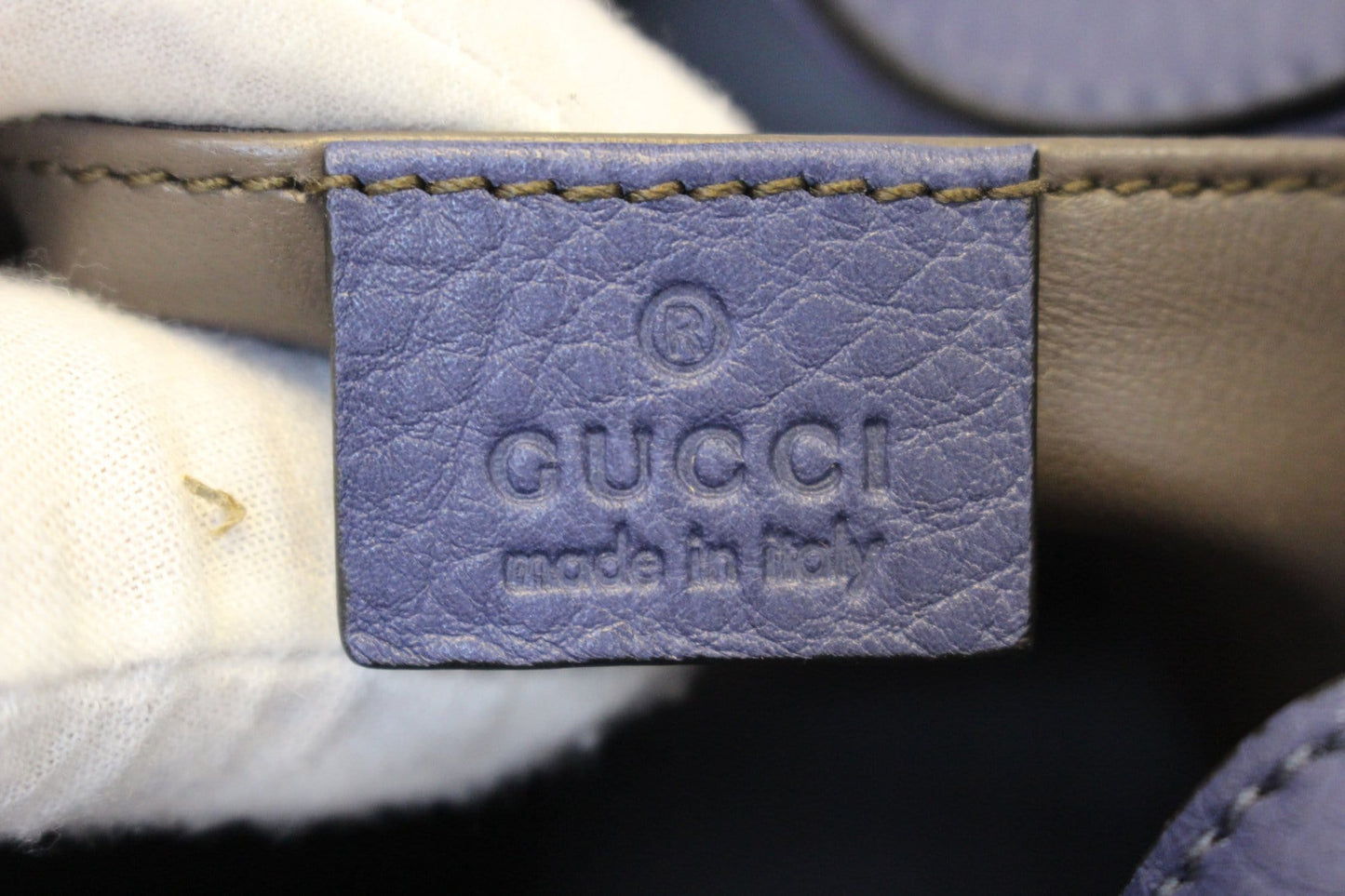 GUCCI Miss Bamboo Medium Blue Leather Bucket Shoulder Handbag