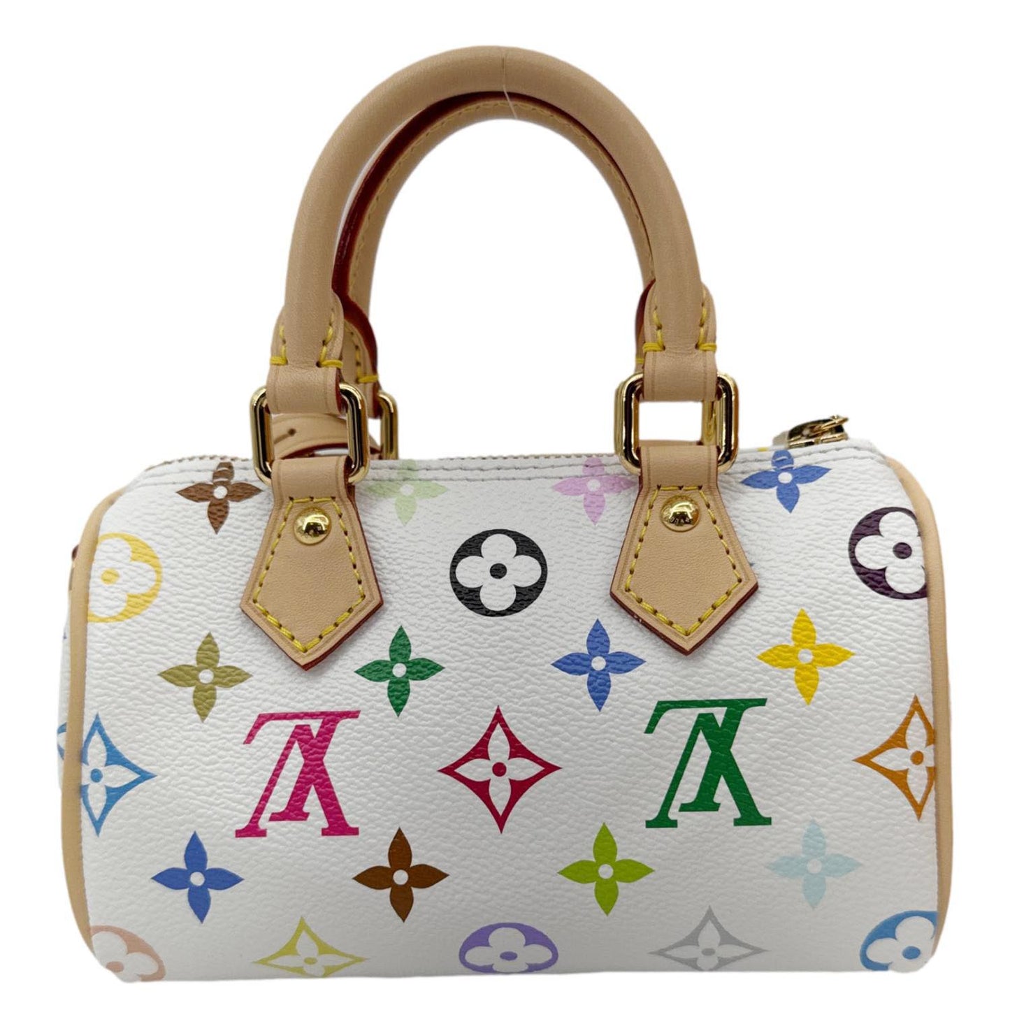 LOUIS VUITTON LV X TM Nano Speedy Monogram Multicolor Canvas Shoulder Bag White