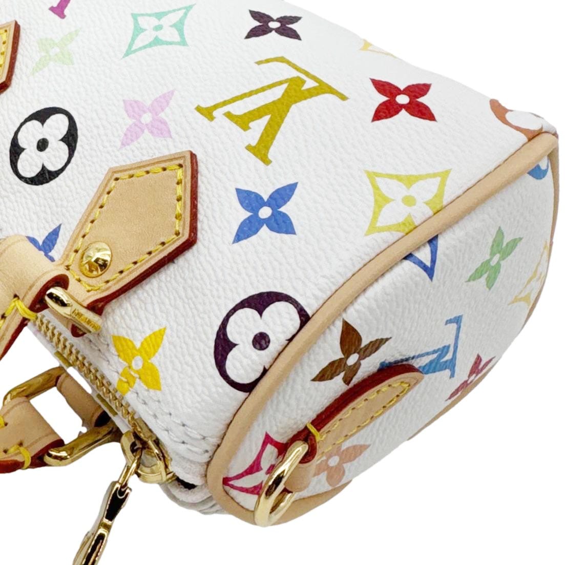 LOUIS VUITTON LV X TM Nano Speedy Monogram Multicolor Canvas Shoulder Bag White