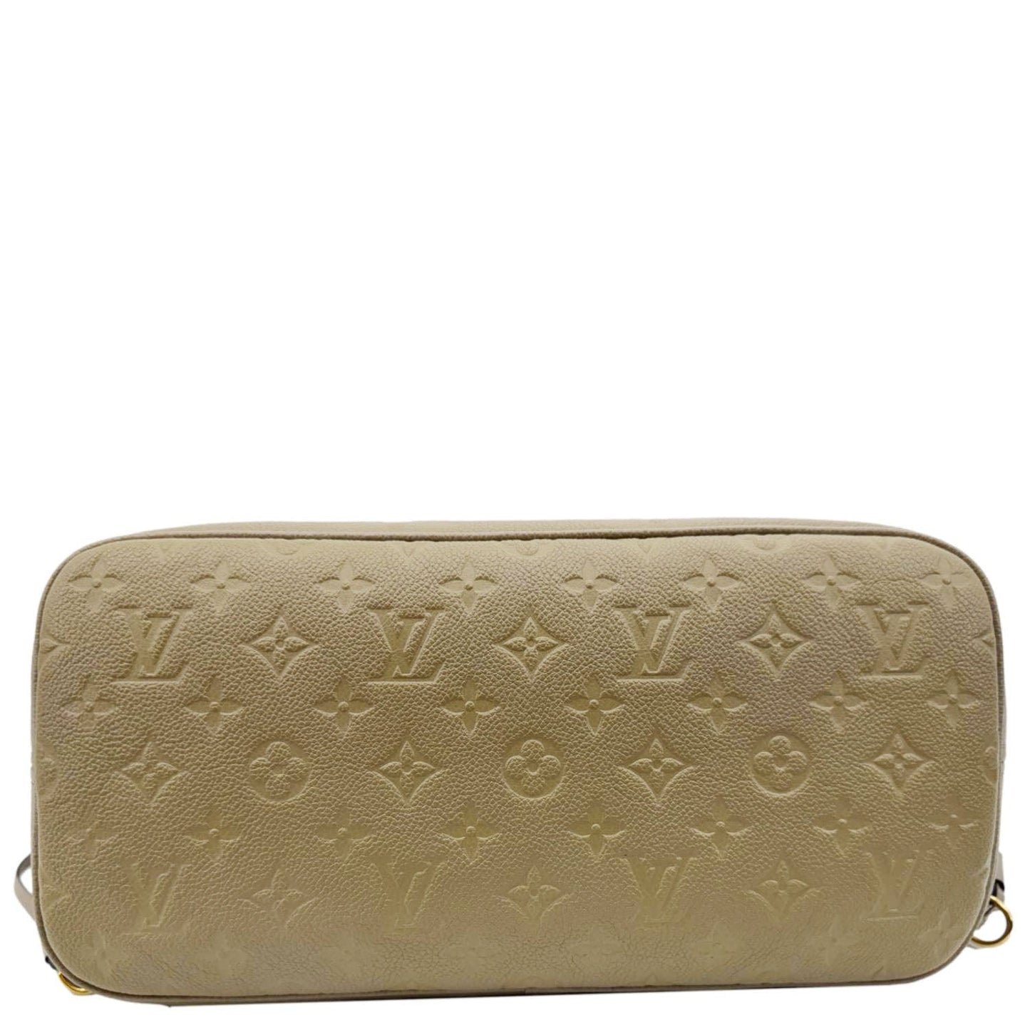 LOUIS VUITTON Neverfull MM Empreinte Leather Tote Shoulder Bag Beige