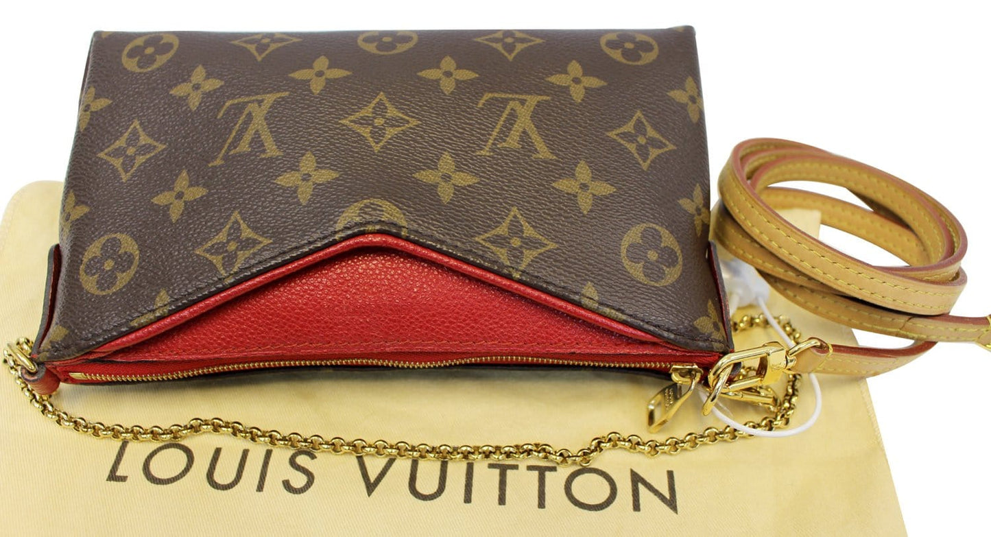 LOUIS VUITTON Monogram Canvas Pallas Clutch Crossbody Bag