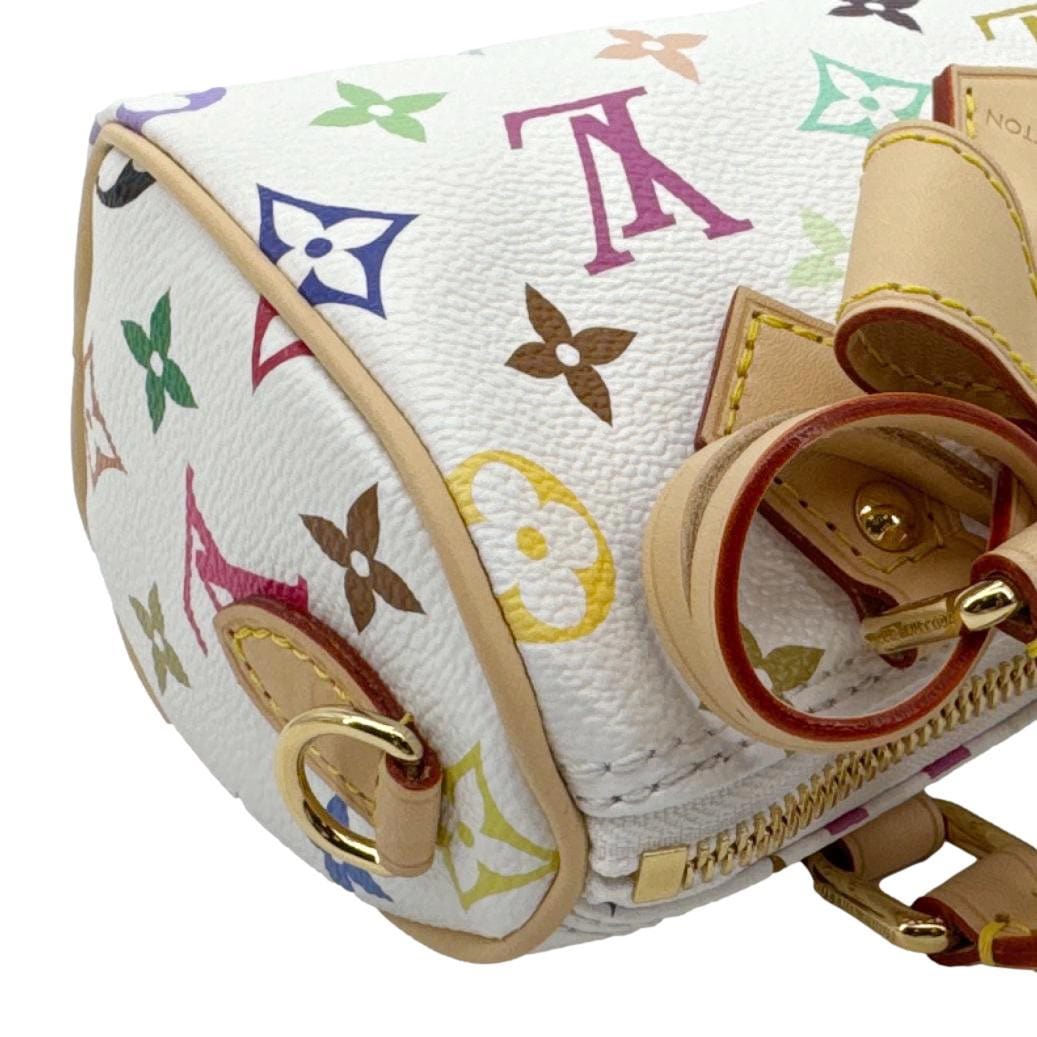 LOUIS VUITTON LV X TM Nano Speedy Monogram Multicolor Canvas Shoulder Bag White