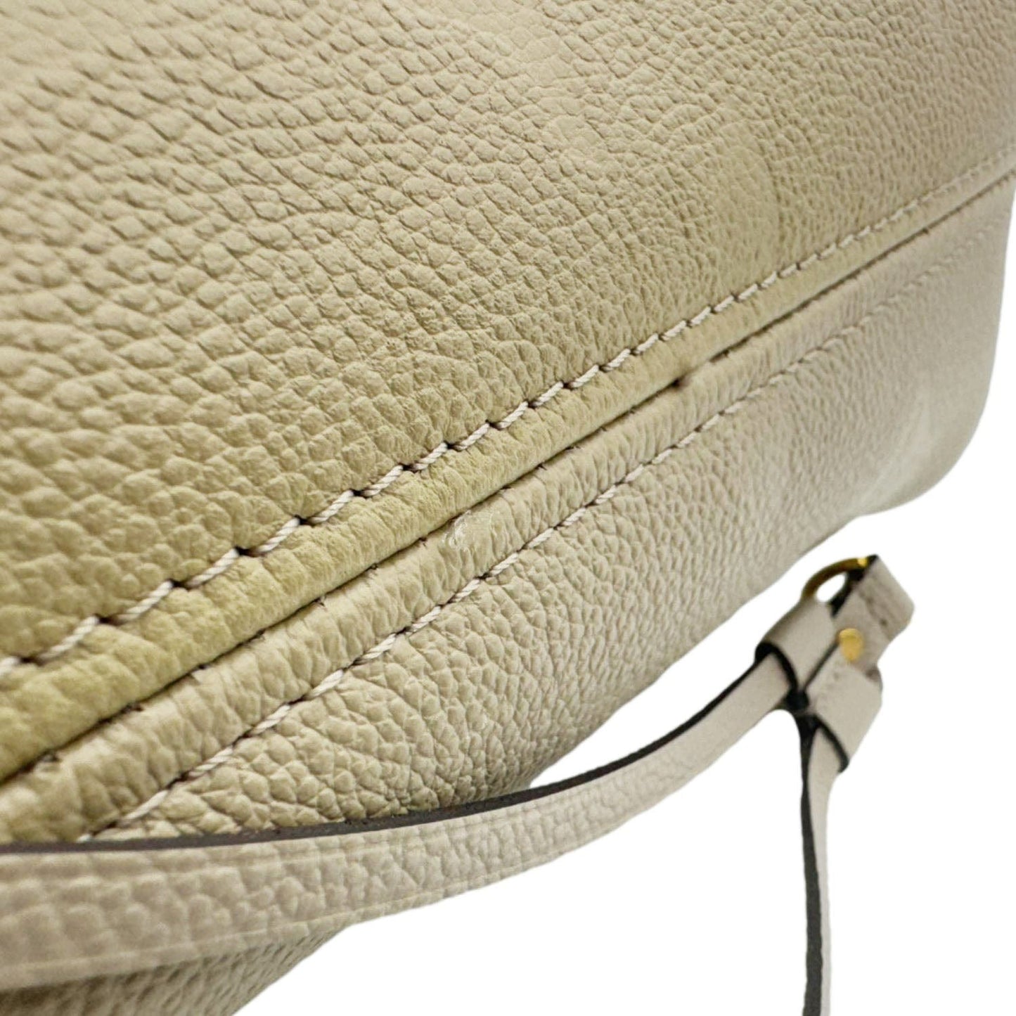 LOUIS VUITTON Neverfull MM Empreinte Leather Tote Shoulder Bag Beige