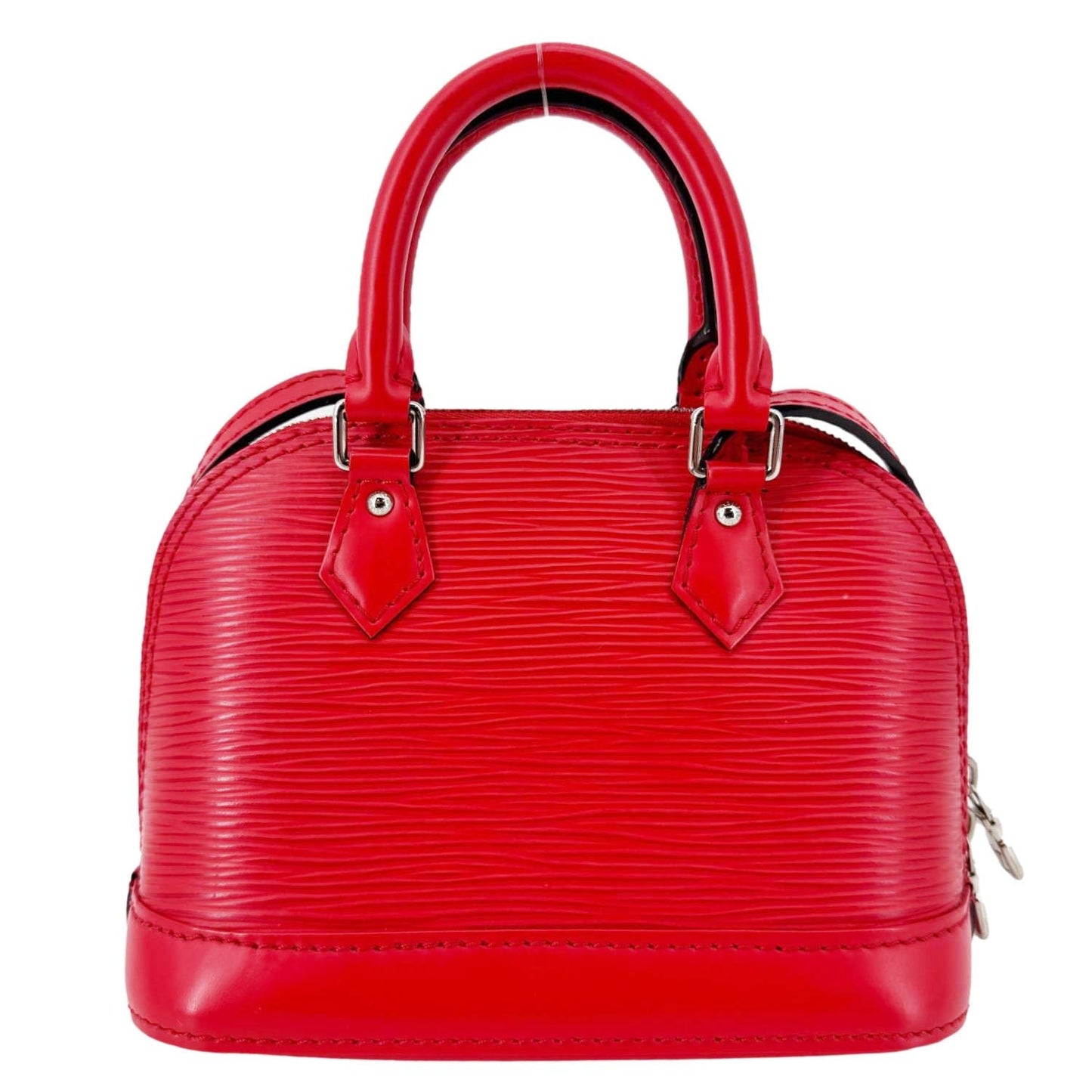 LOUIS VUITTON Nano Alma Epi Leather Satchel Bag Red