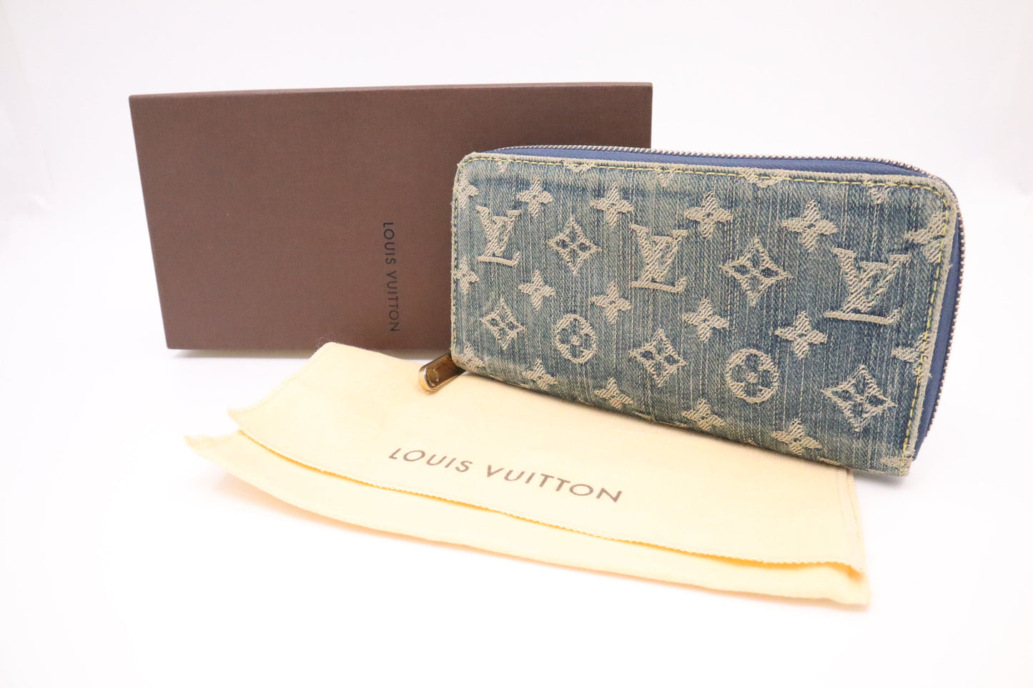 Louis Vuitton Long Zippy Wallet in Denim Monogram Canvas