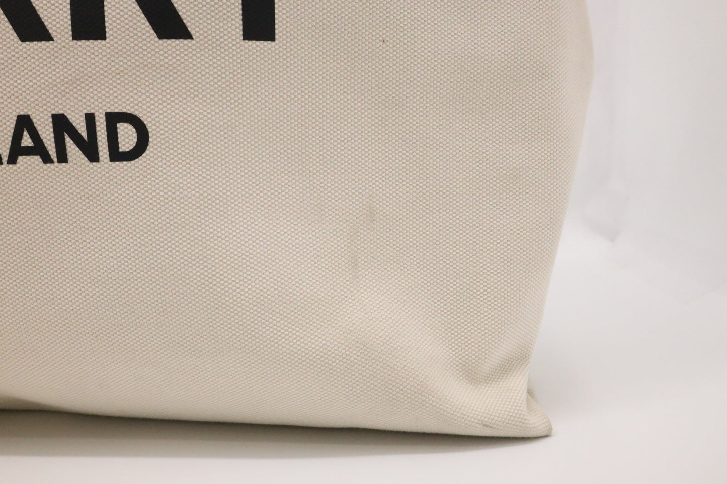 Burberry Large Tote in White Canvas