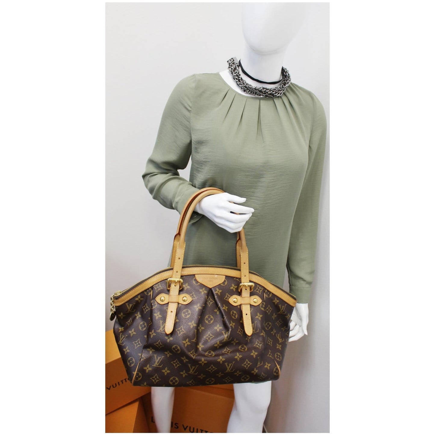 LOUIS VUITTON Tivoli GM Monogram Canvas Shoulder Bag Brown