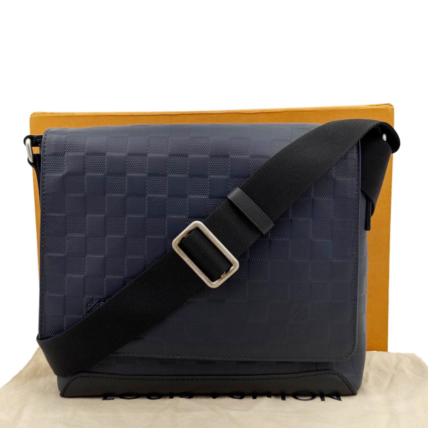 LOUIS VUITTON District Damier Infini Messenger Bag Navy Blue