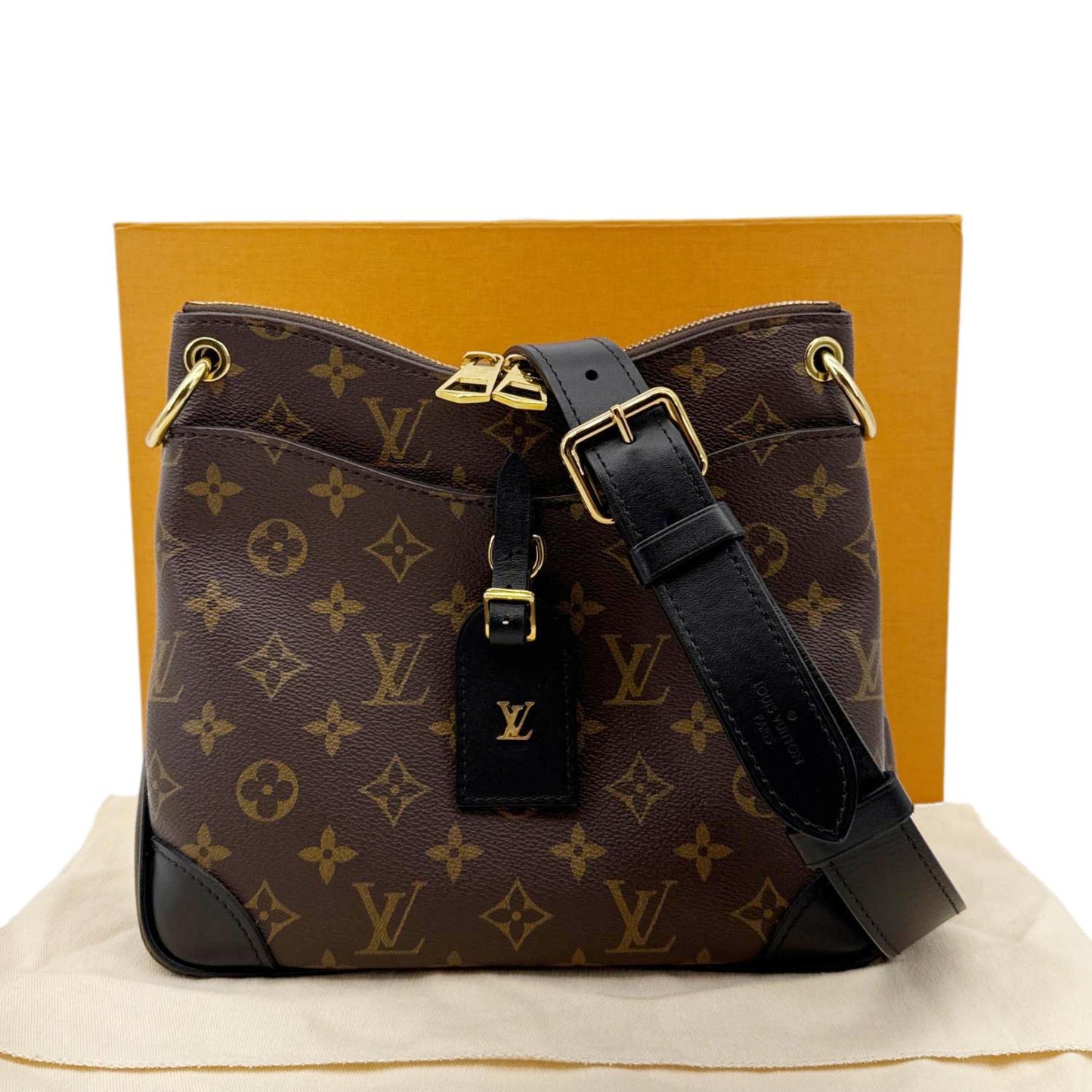 LOUIS VUITTON Odeon NM PM Monogram Canvas Shoulder Bag Brown