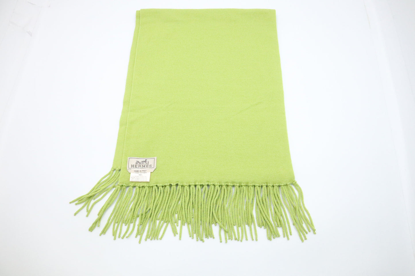 Hermes Scarf in Green Merino Wool