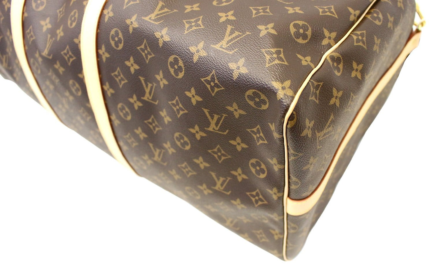 LOUIS VUITTON Monogram Canvas Brown Keepall 60 Bandouliere Travel Bag