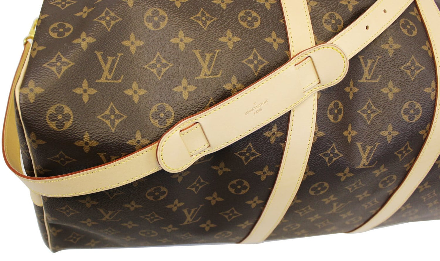 LOUIS VUITTON Monogram Canvas Brown Keepall 60 Bandouliere Travel Bag