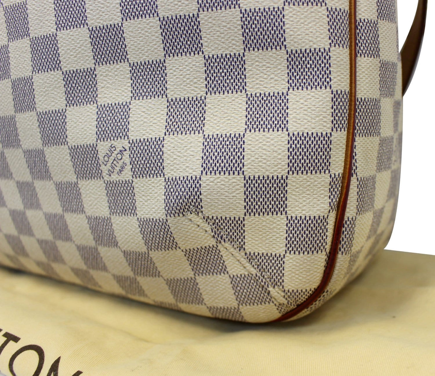 LOUIS VUITTON Damier Azur Soffi White Shoulder Handbag