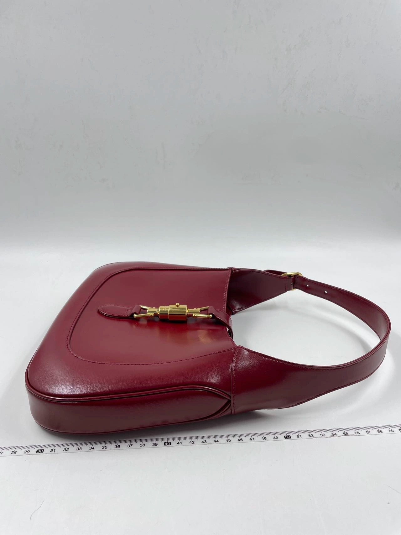 Gucci Jackie 1961 Burgundy Leather Bag with Adjustable Strap