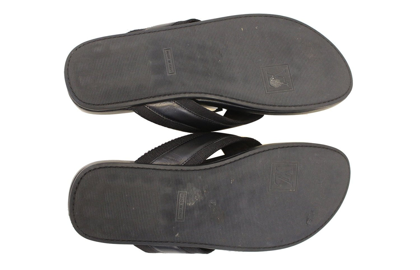 LOUIS VUITTON Black Men's Hamptons Thong Flip Flops Size 8