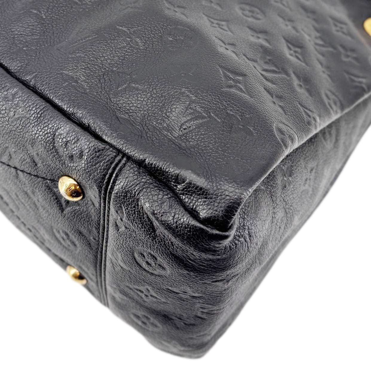 LOUIS VUITTON Artsy MM Empreinte Leather Hobo Bag Black