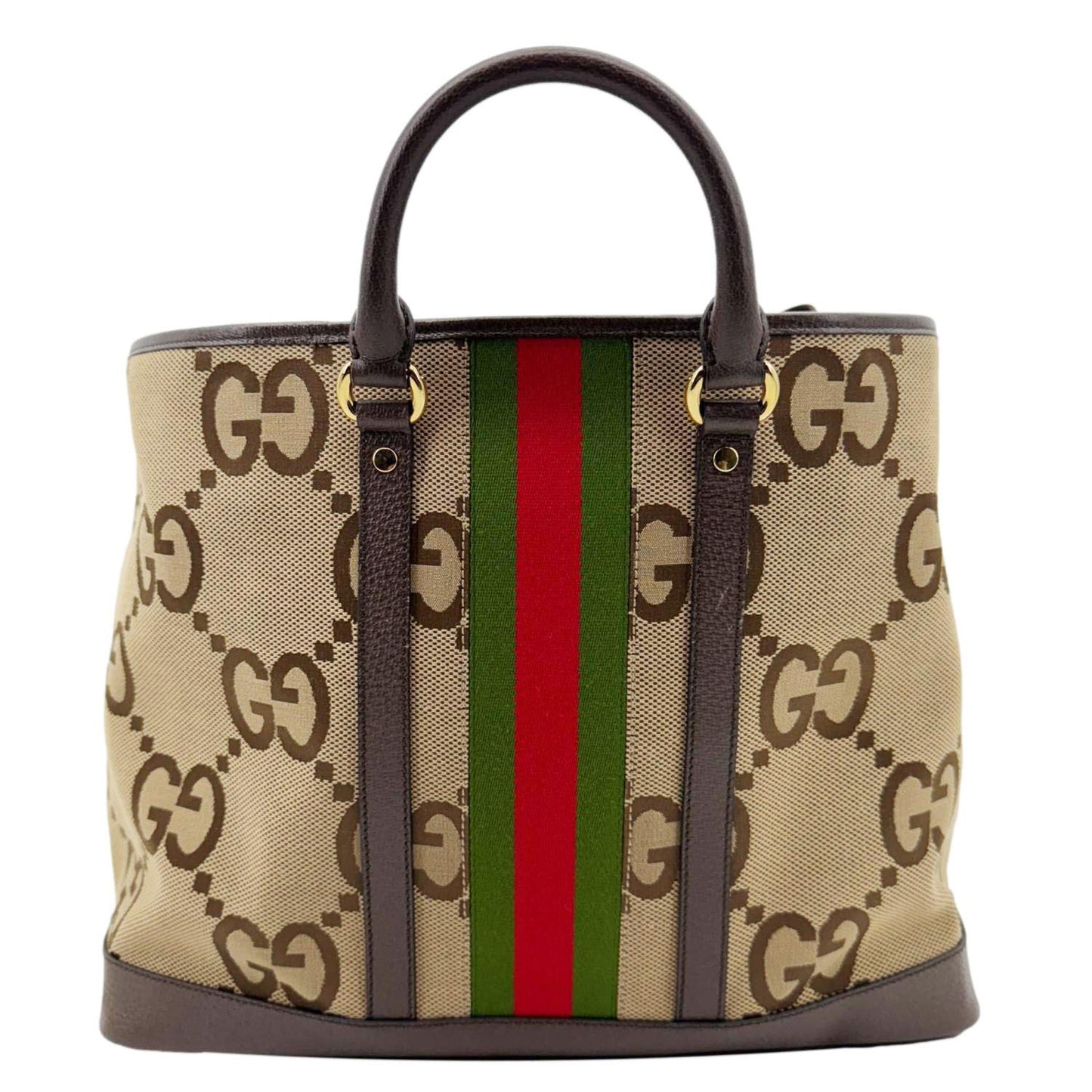 GUCCI Jumbo GG Canvas Shoulder Bag Beige 756660