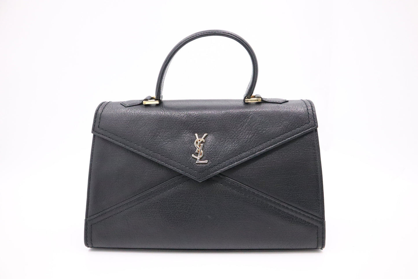 YSL Saint Laurent Top Handle Bag in Black Leather