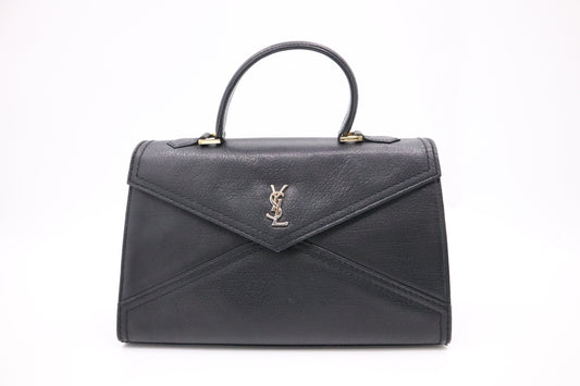 YSL Saint Laurent Top Handle Bag in Black Leather