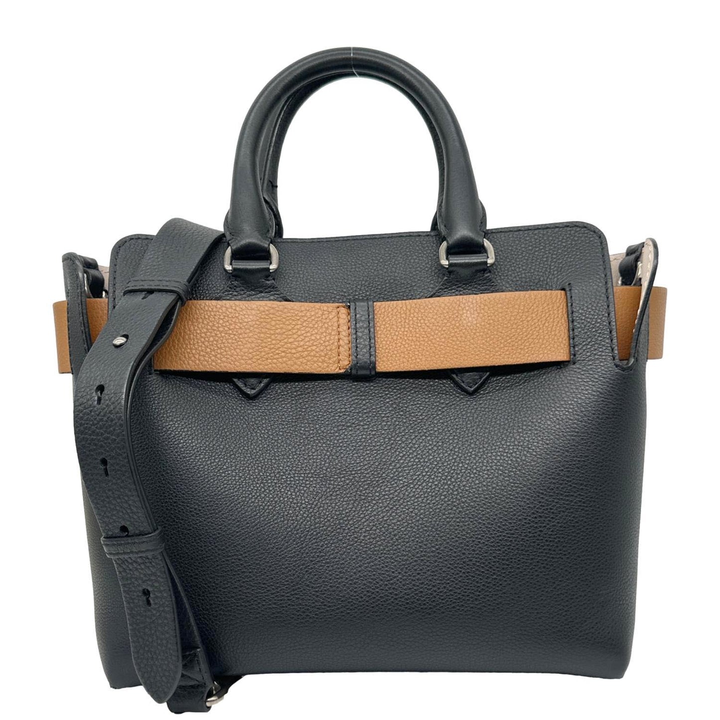 BURBERRY Pebbled Leather Belt Bag Black