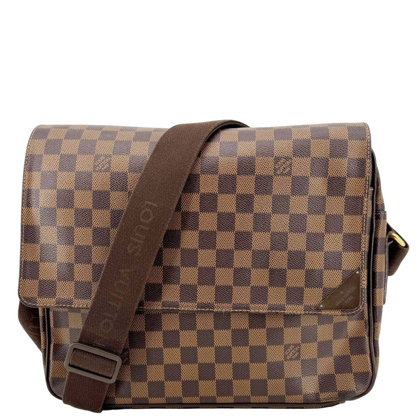 LOUIS VUITTON Shelton MM Damier Ebene Messenger Bag Brown