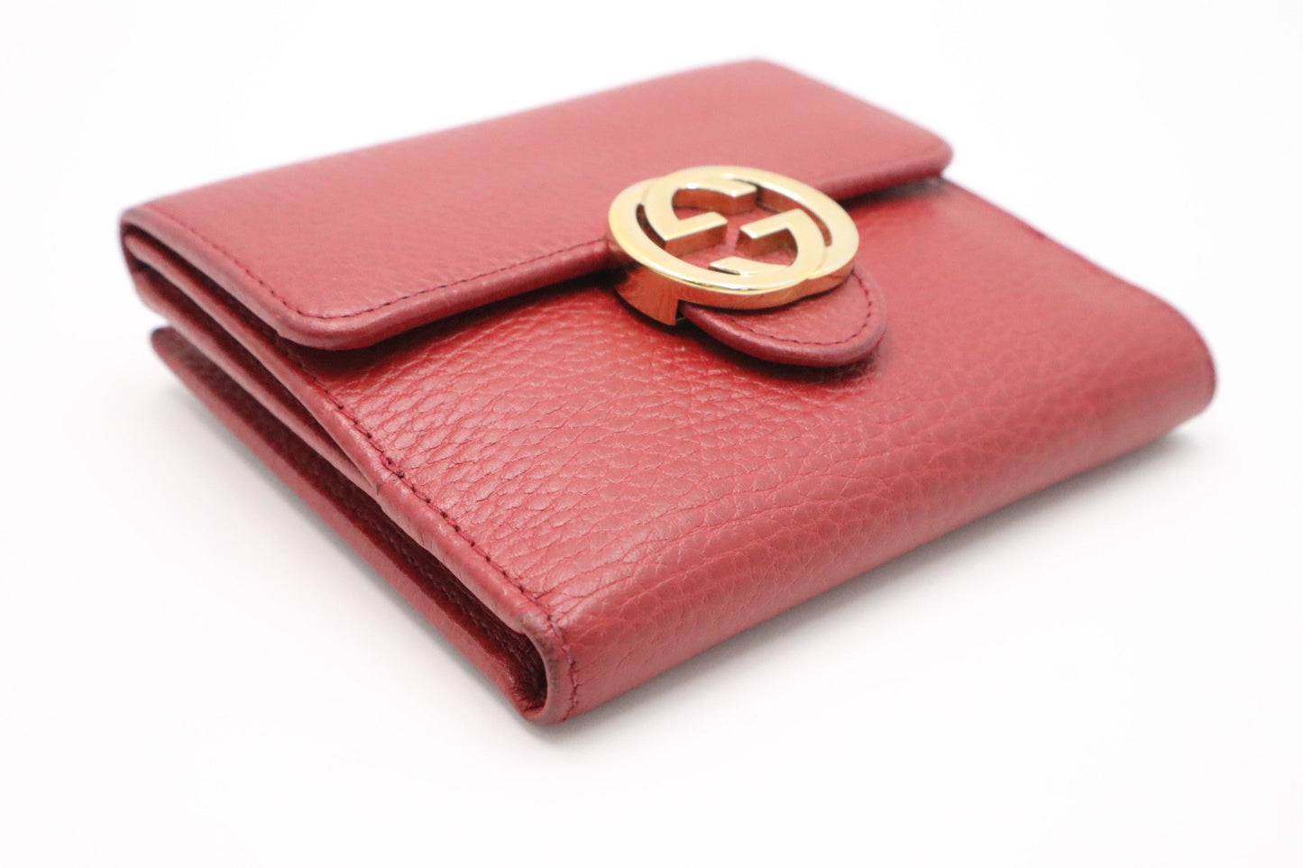 Gucci Interlocking G Bifold Wallet in Red Leather