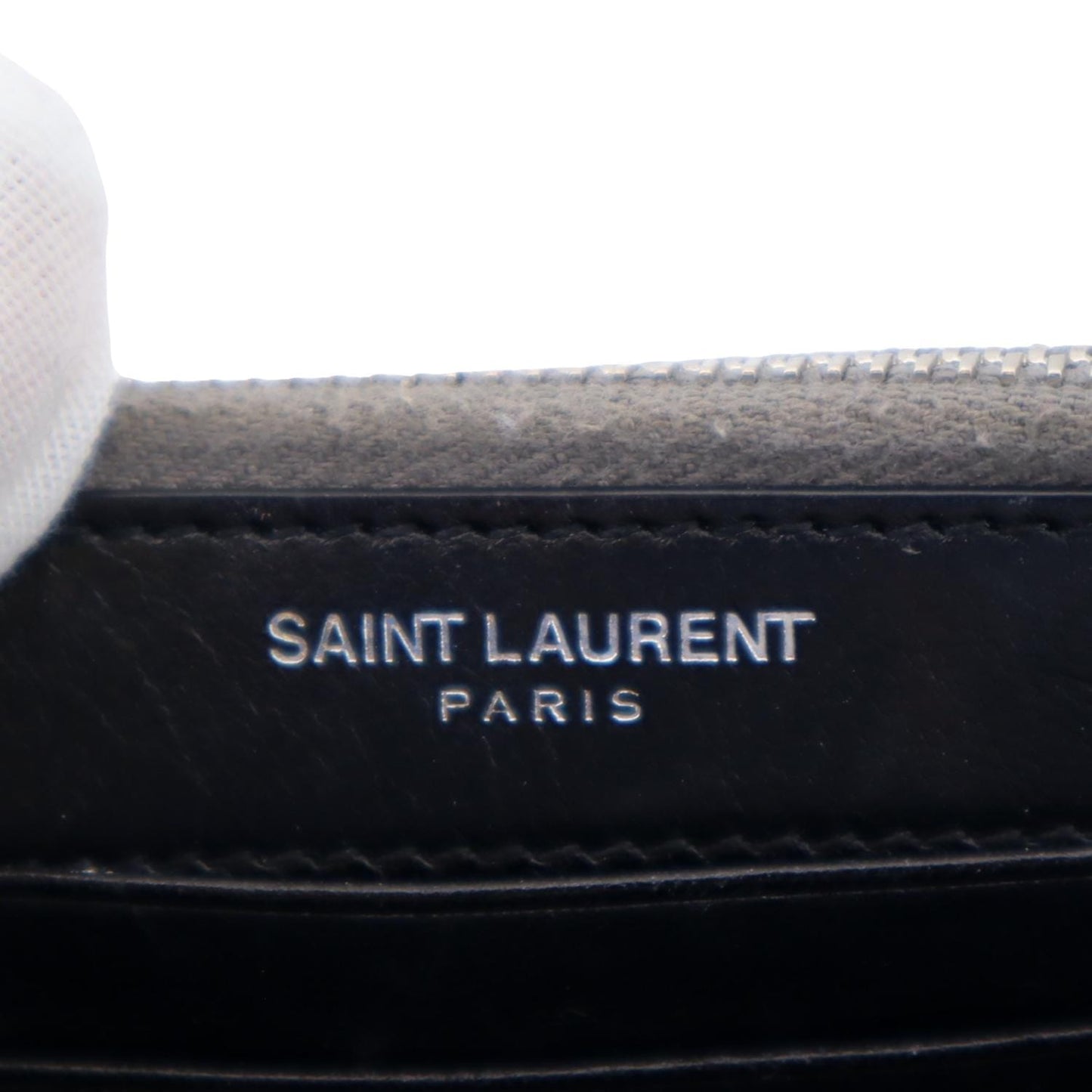 YVES SAINT LAURENT Sunset Crackled Metallic Leather Crossbody Bag Silver