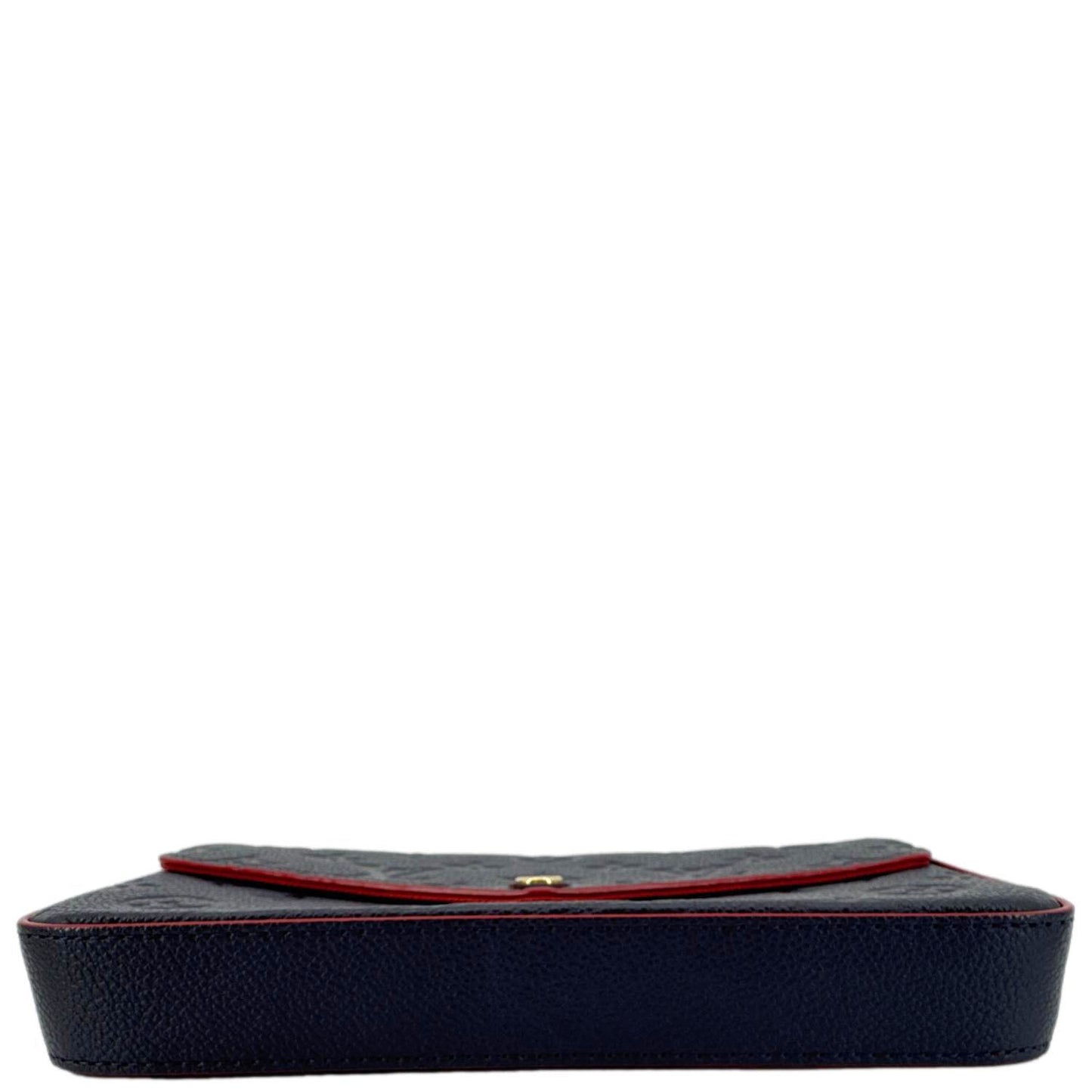 LOUIS VUITTON Felicie Pochette Empreinte Leather Crossbody Bag Blue