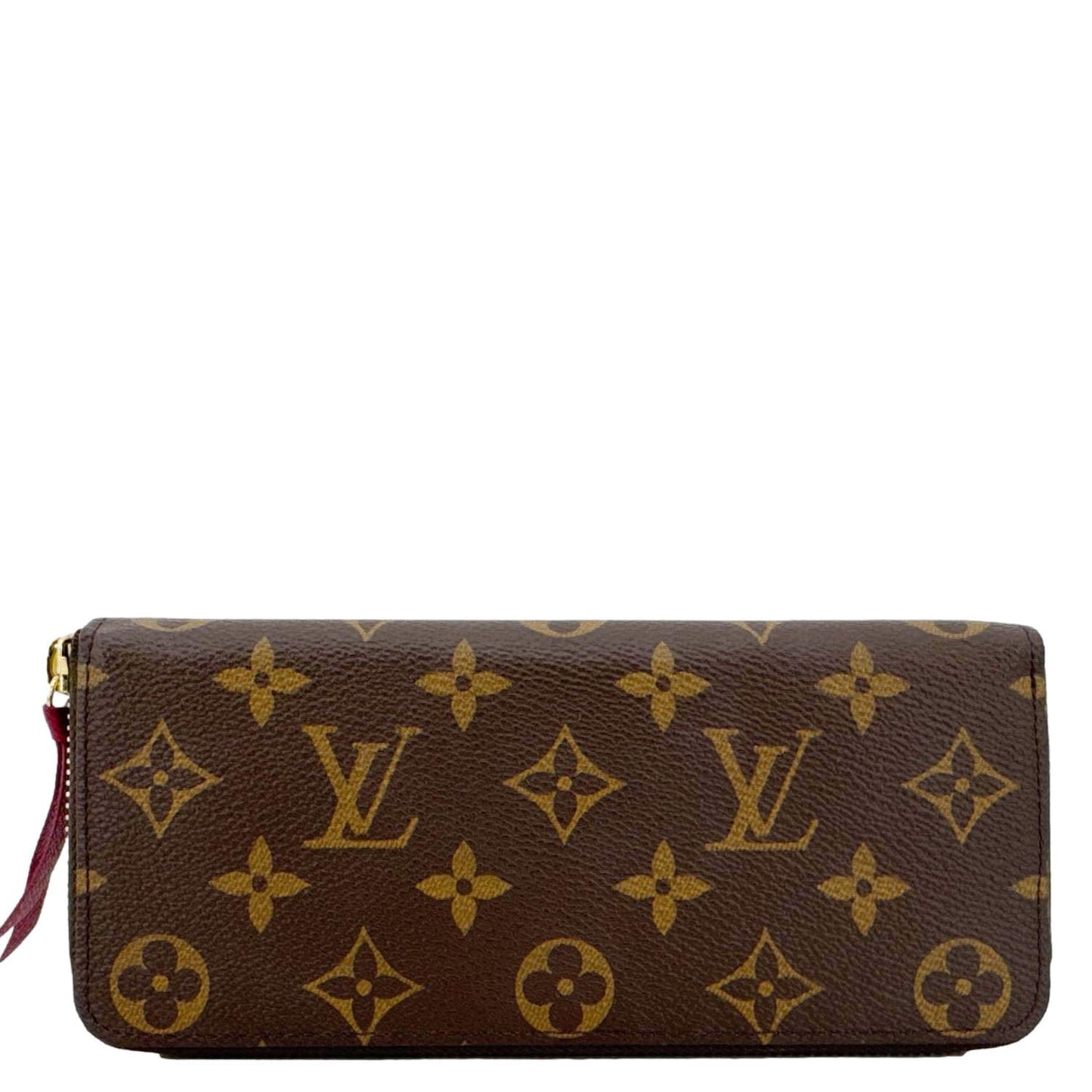LOUIS VUITTON Clemence Monogram Canvas Zippy Wallet Brown
