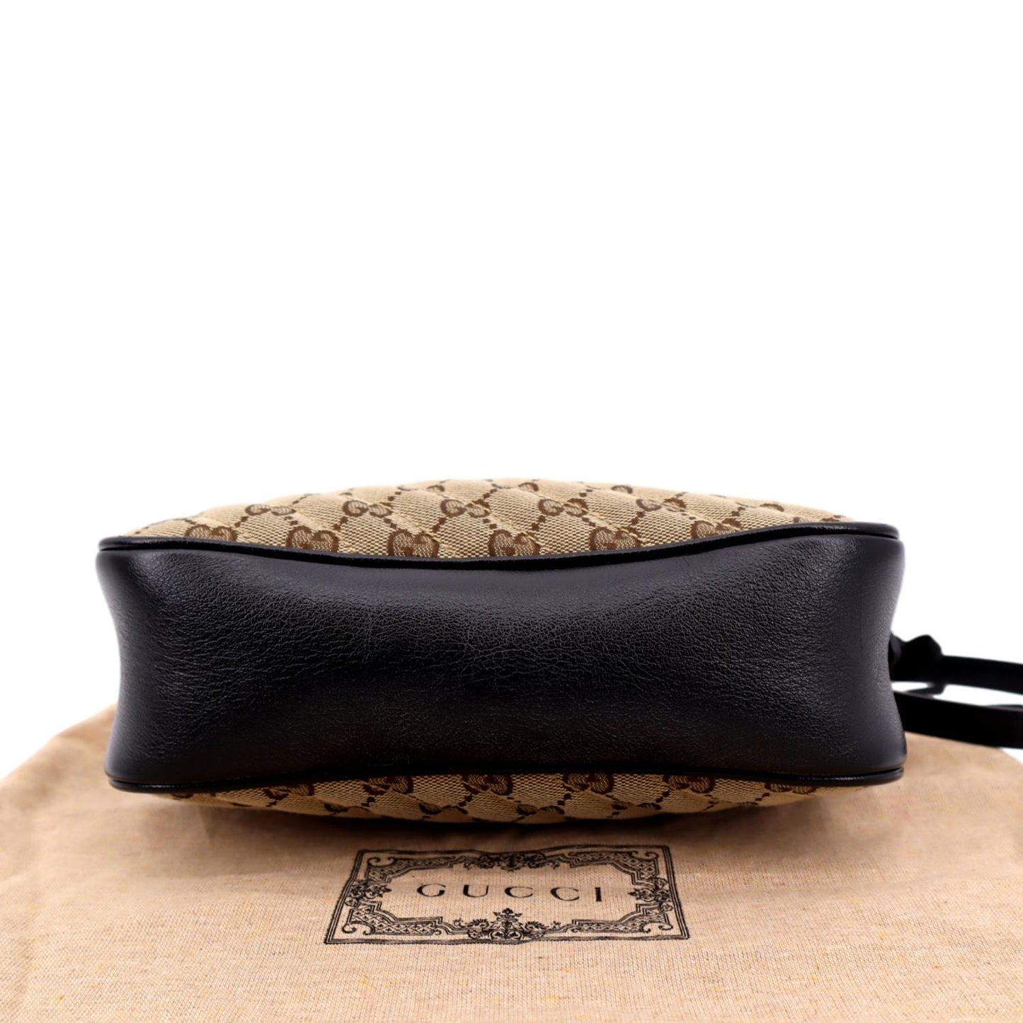 GUCCI GG Marmont Small Matelasse Canvas Leather Crossbody Bag Beige 447632
