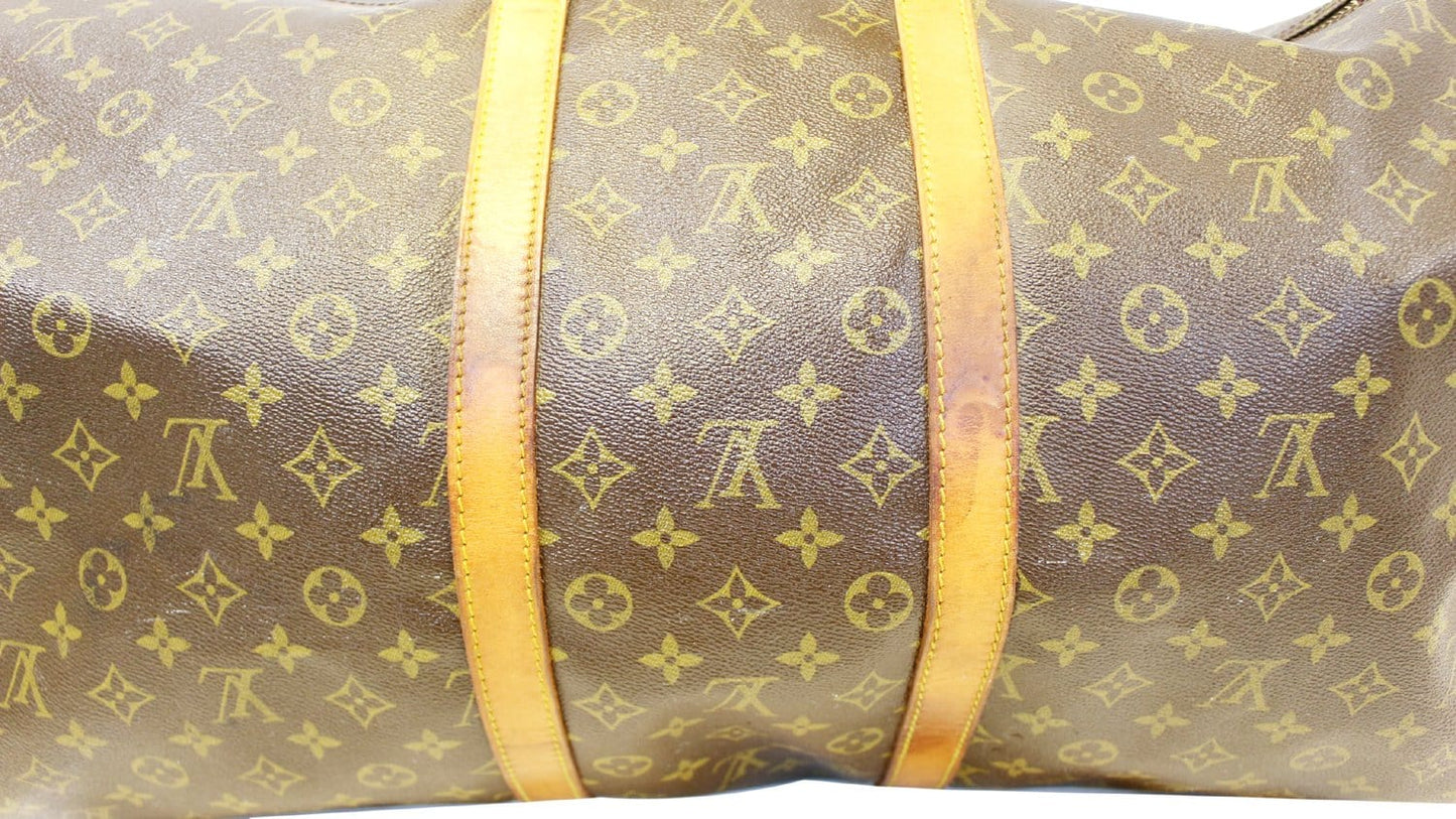 LOUIS VUITTON Monogram Keepall Bandouliere 55 Boston Bag