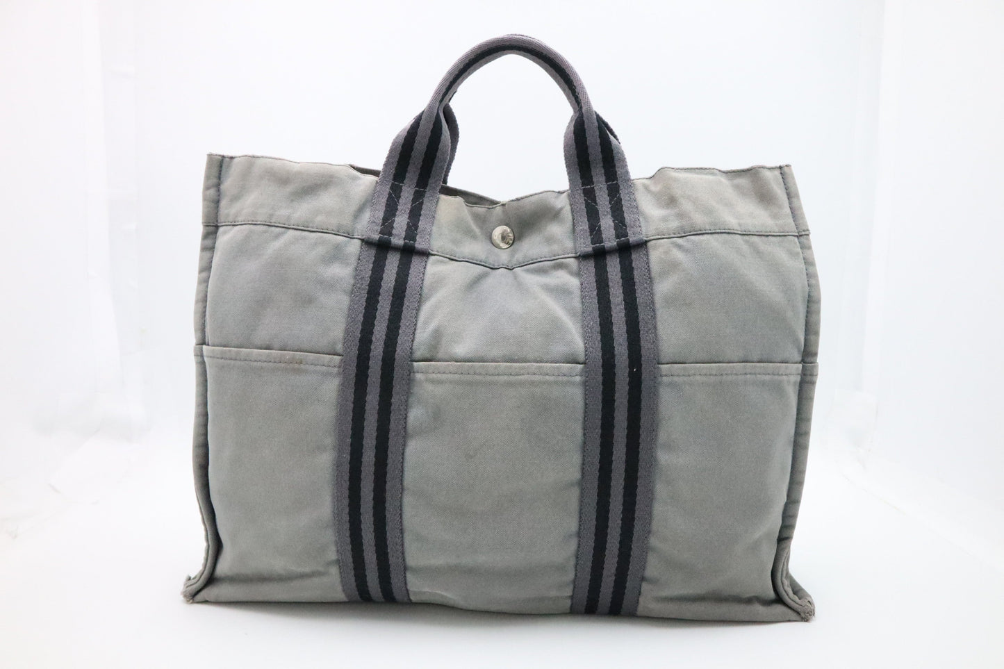 Hermes Herline Fourre-Tout MM in Grey Canvas