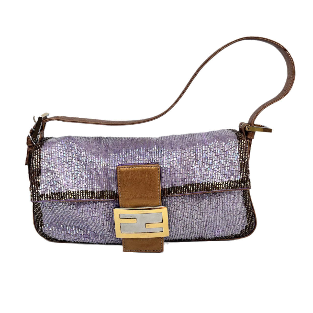 FENDI Baguette Glitter beads Lilac