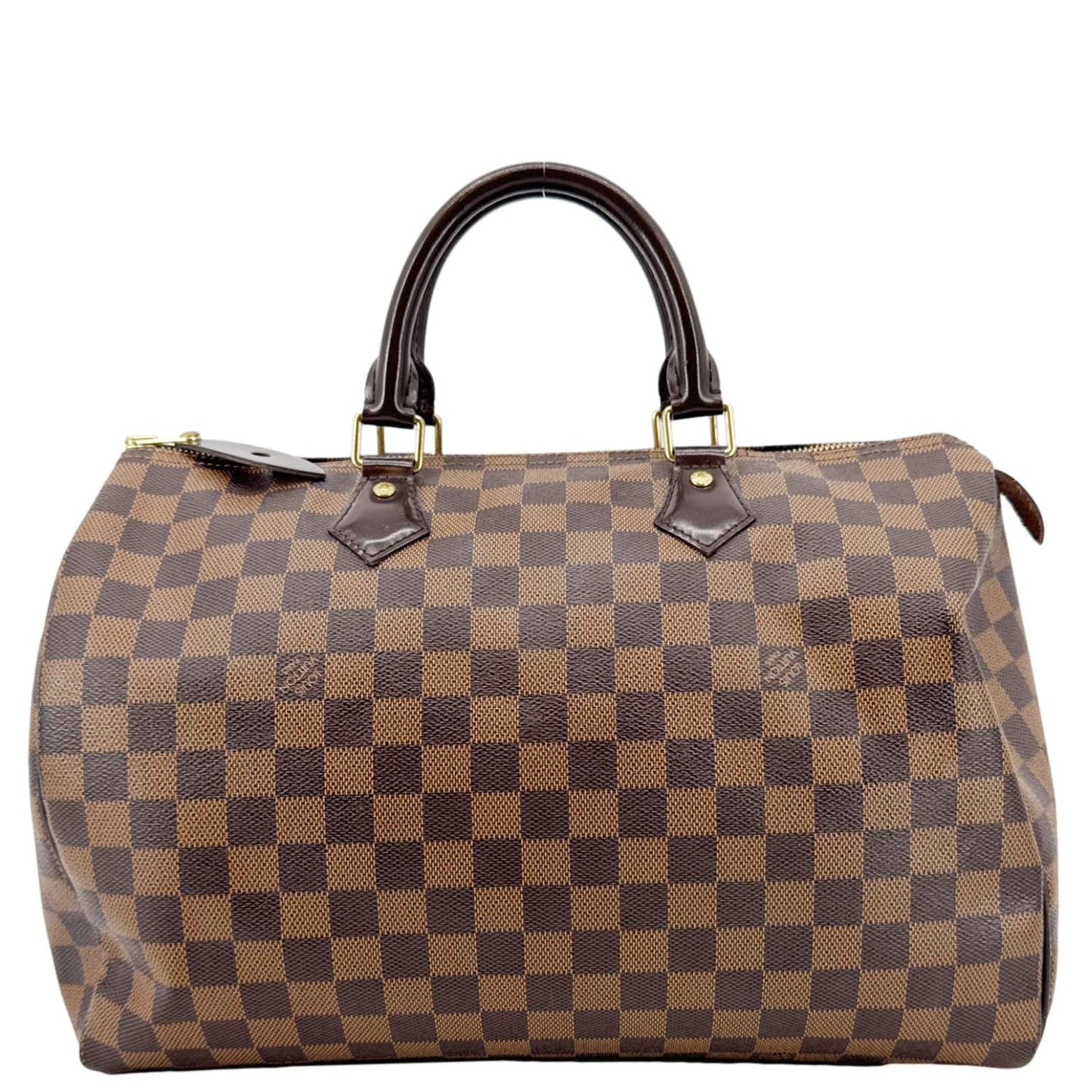 LOUIS VUITTON Speedy 35 Damier Ebene Satchel Bag Brown